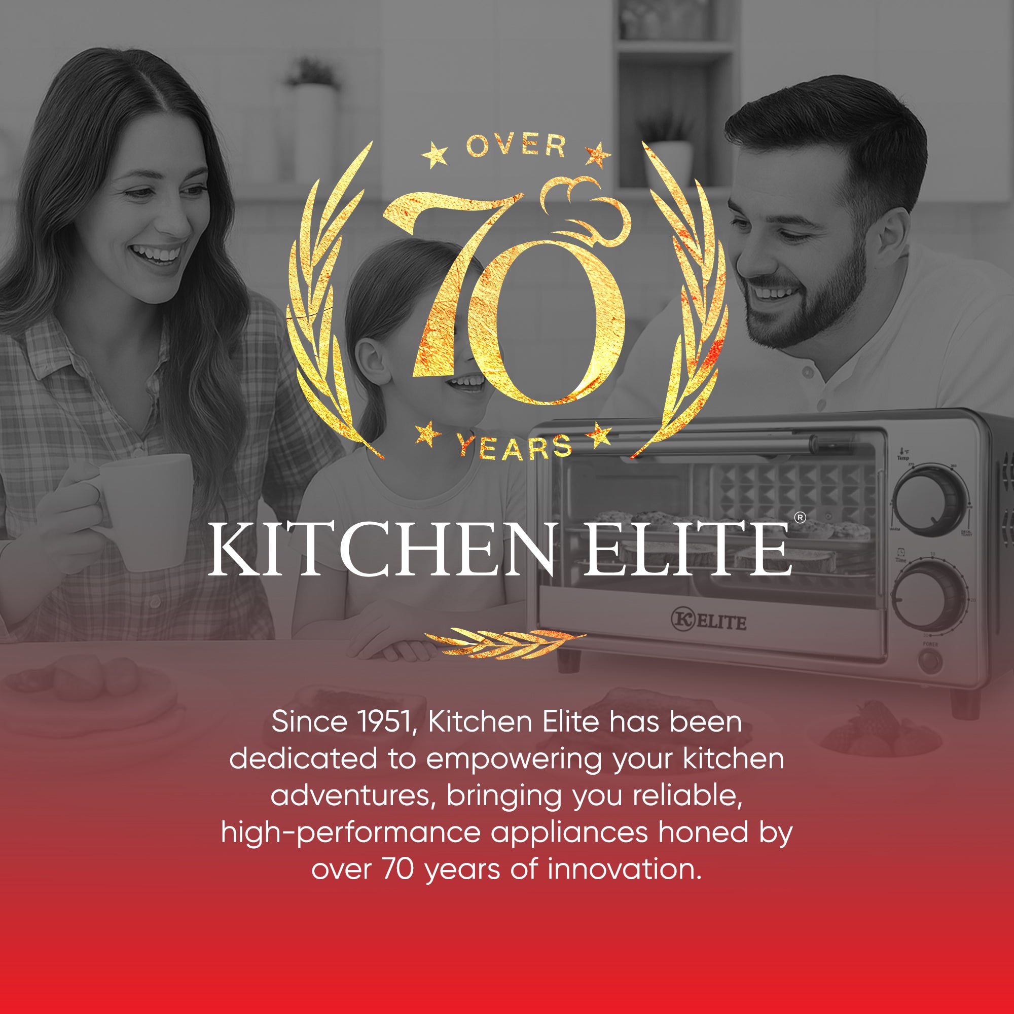 Kitchen Elite 4-Slice Compact Countertop Toaster Oven Stainless Steel Tray Black - VMInnovations