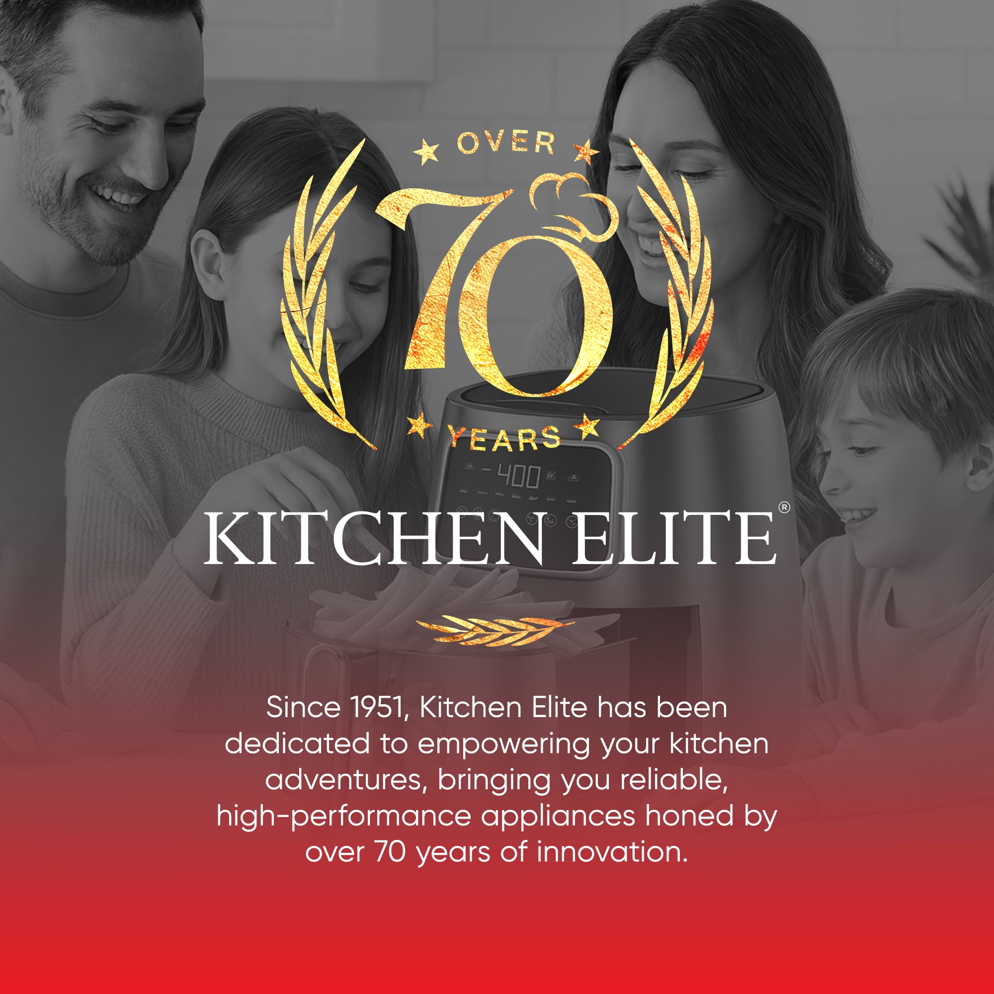 Kitchen Elite 5.5 Qt. Digital Air Fryer, Countertop Cooker with LED Screen, Grey