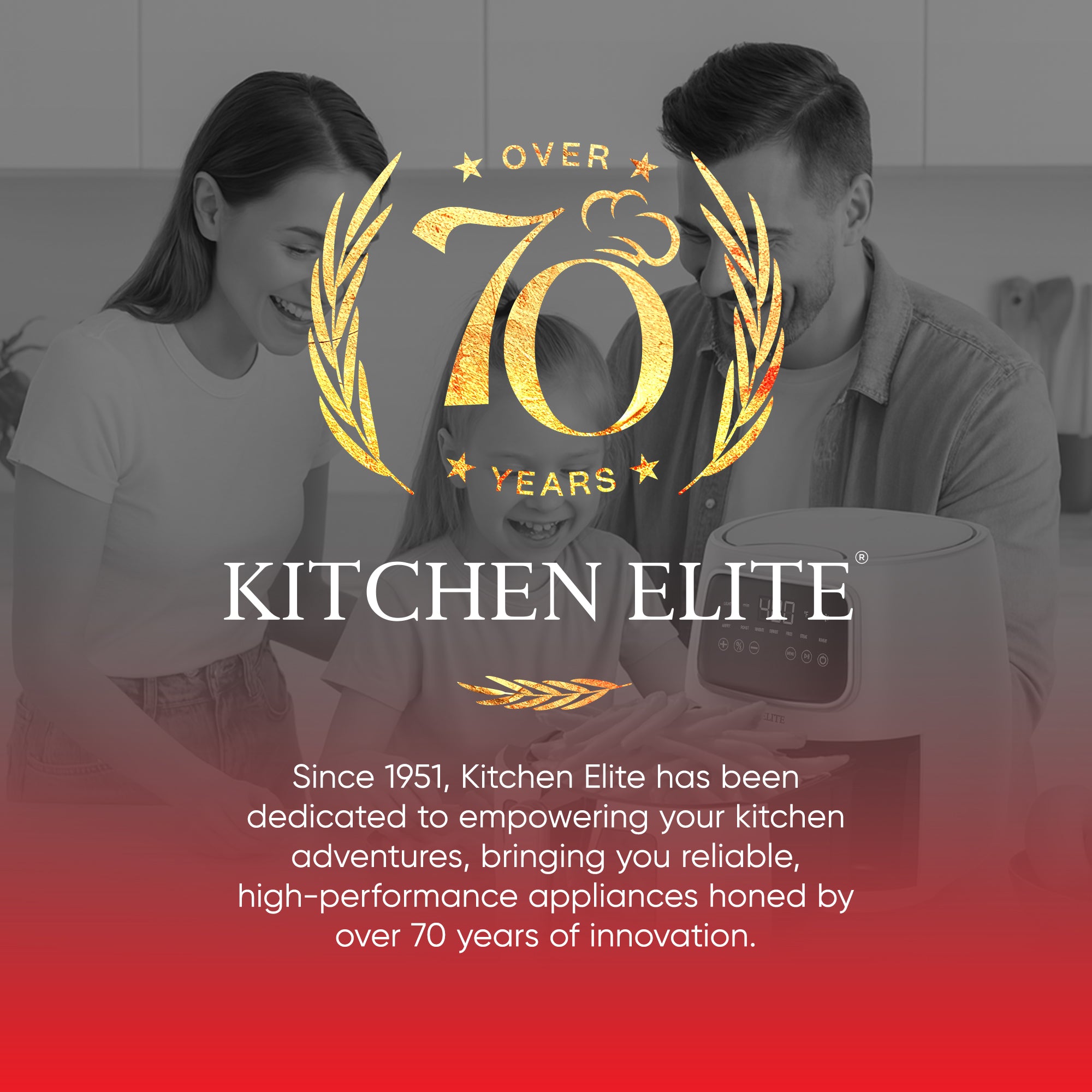 Kitchen Elite Digital Air Fryer, Countertop Cooker w/ LED Screen, White (Used)