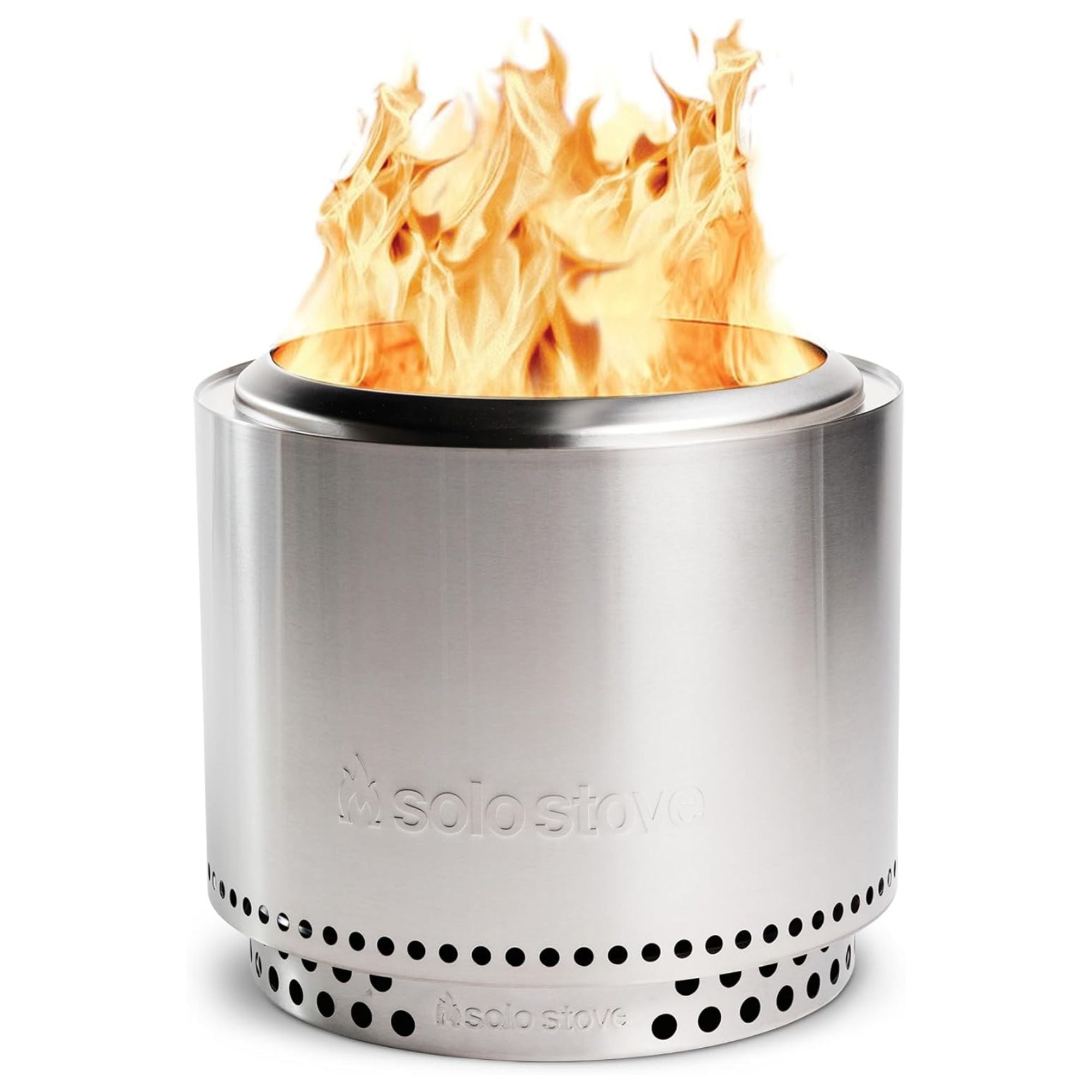 Solo Stove Bonfire, 19.5" Wood Burning Smokeless Fire Pit with Stand, Silver