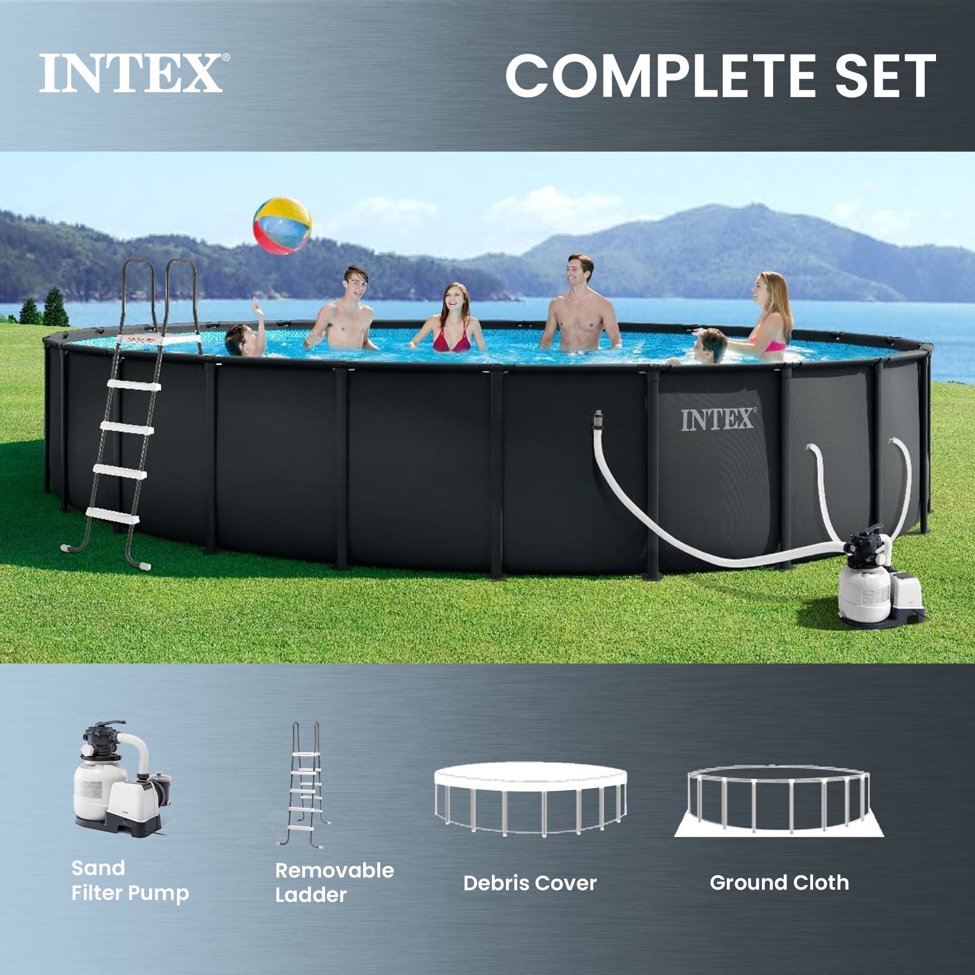 INTEX Ultra XTR 24ft x 52in Round Frame Above Ground Swimming Pool (For Parts) - VMInnovations