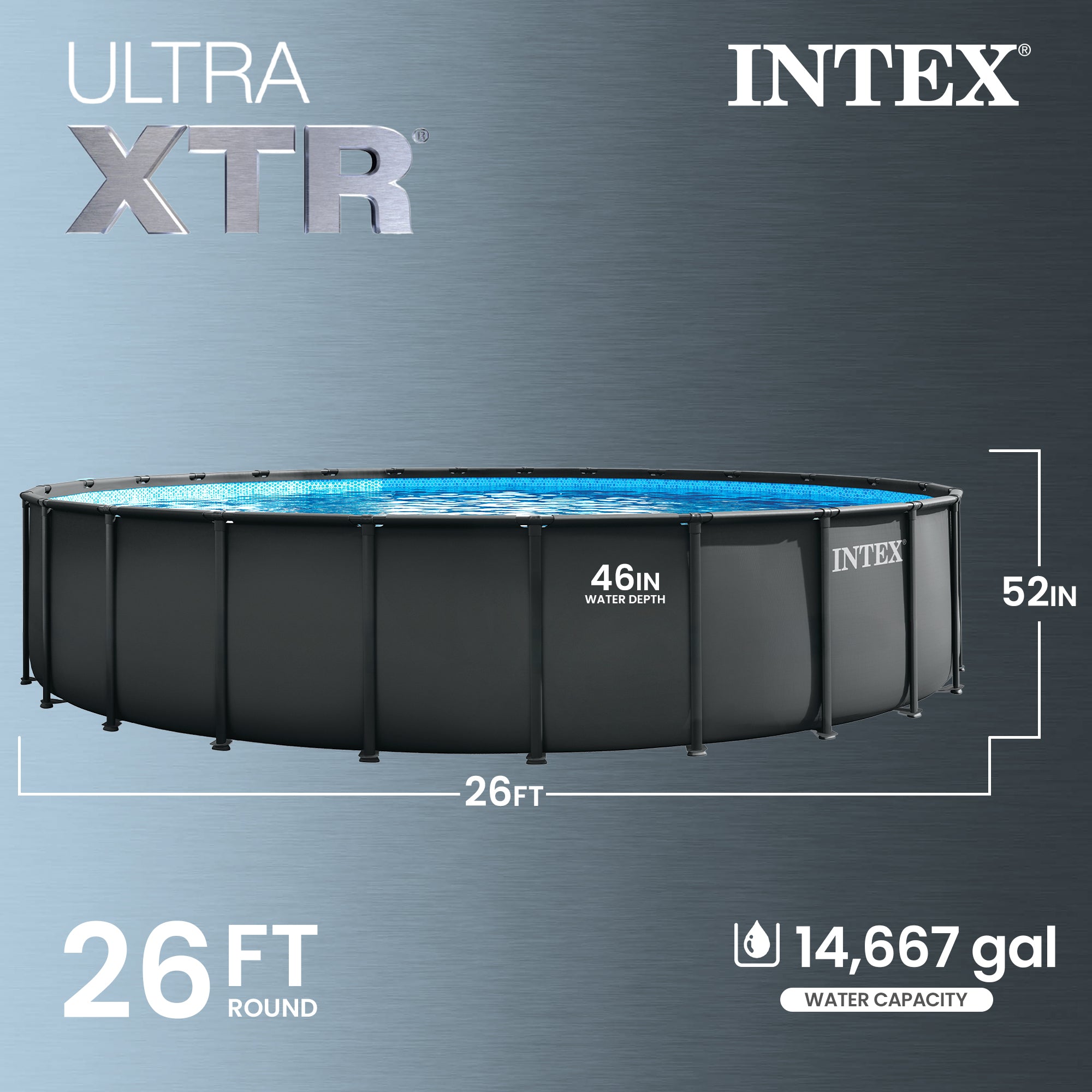 Intex 26' x 52" Ultra XTR Round Frame Above Ground Pool Set w/Pump (For Parts) - VMInnovations