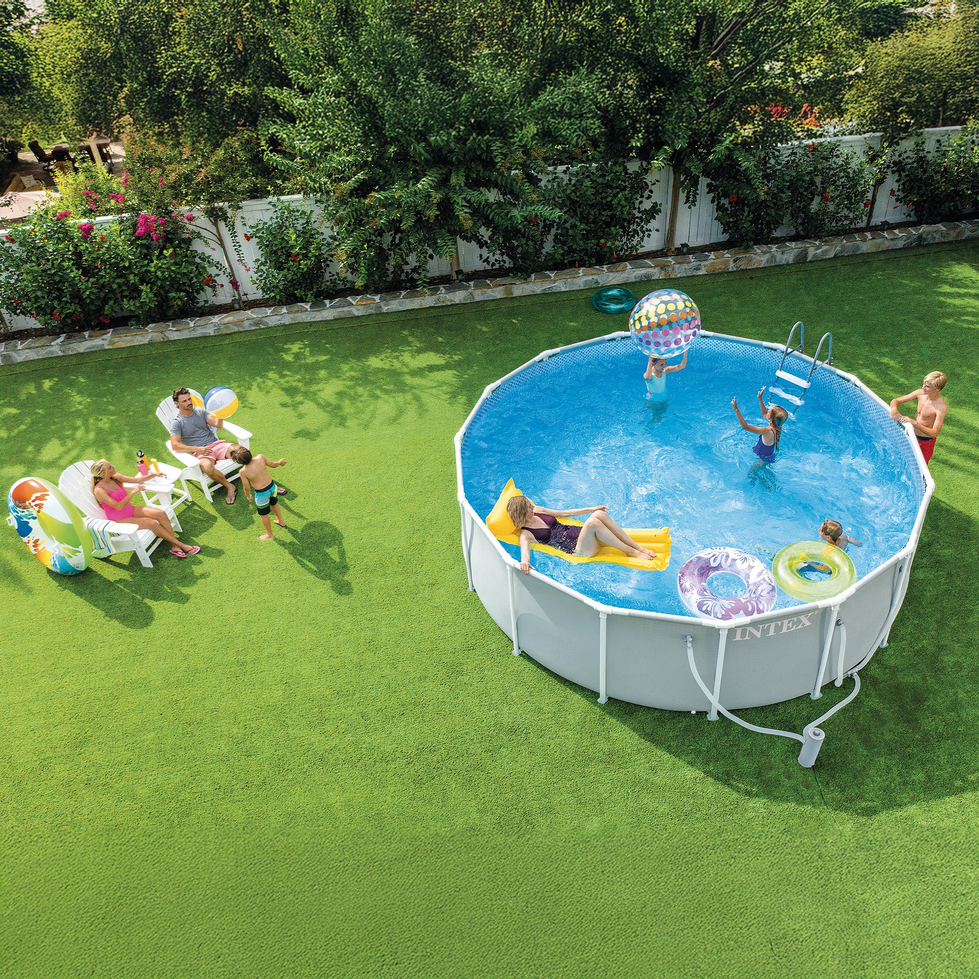 INTEX Prism Frame 15ft x 48in Above Ground Pool Set with Filter Pump (Open Box) - VMInnovations