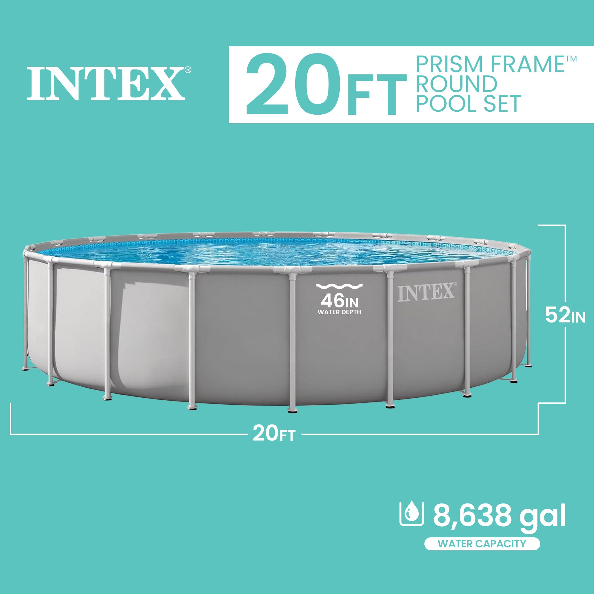 INTEX Prism Frame Premium Above Ground Pool Set with Filter Pump (For Parts)