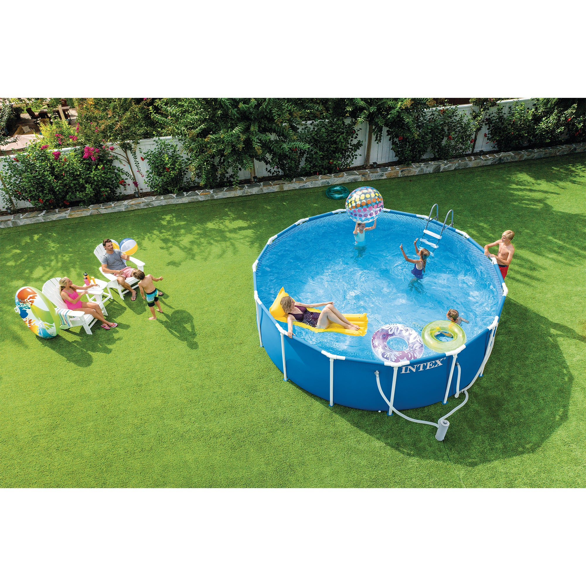Intex 28241EP 15ft x 48in Metal Frame Pool Set with Pump & Cover (For Parts) - VMInnovations