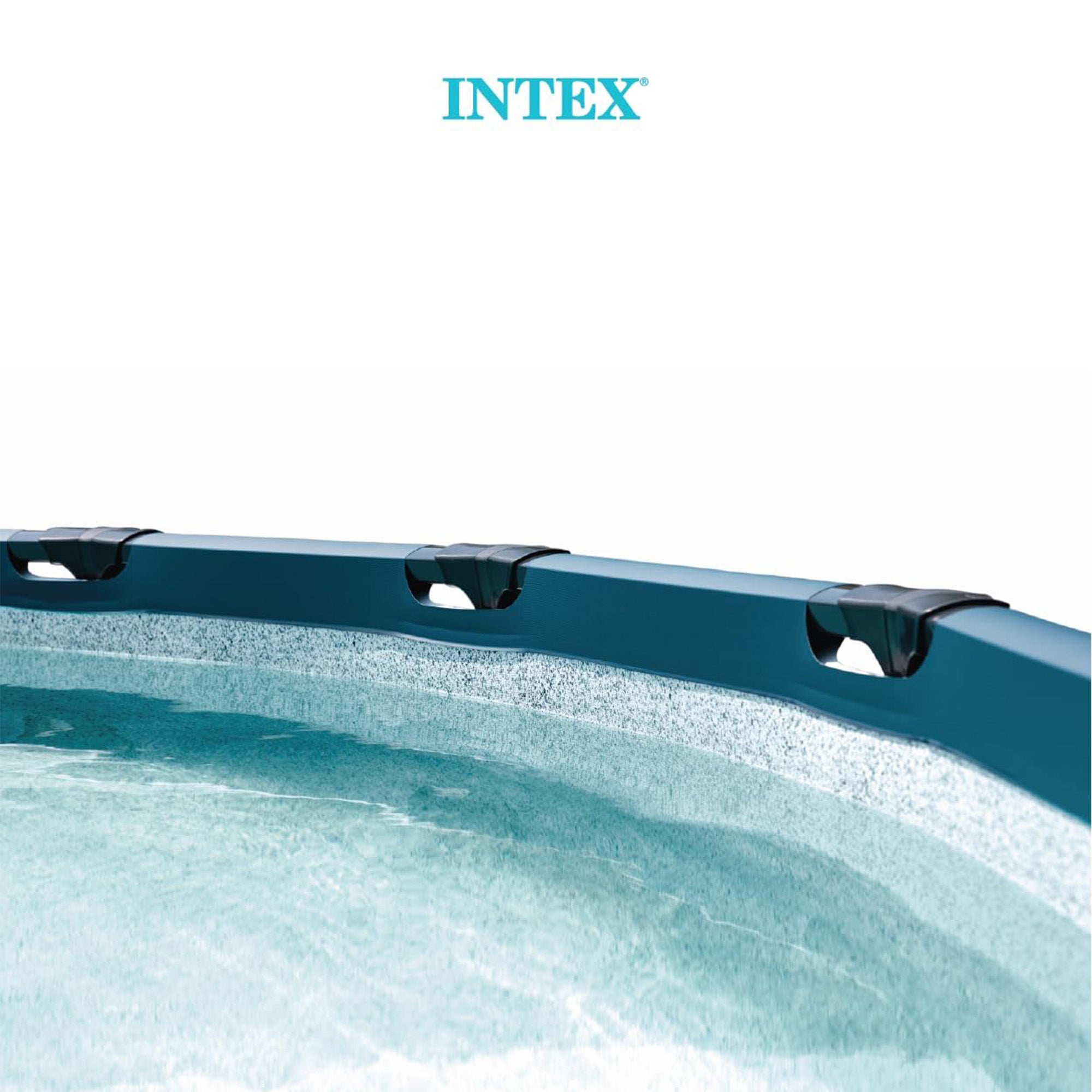 INTEX UltraLuxe 24ft x 52in Above Ground Pool, Sand Pump, & Saltwater System - VMInnovations
