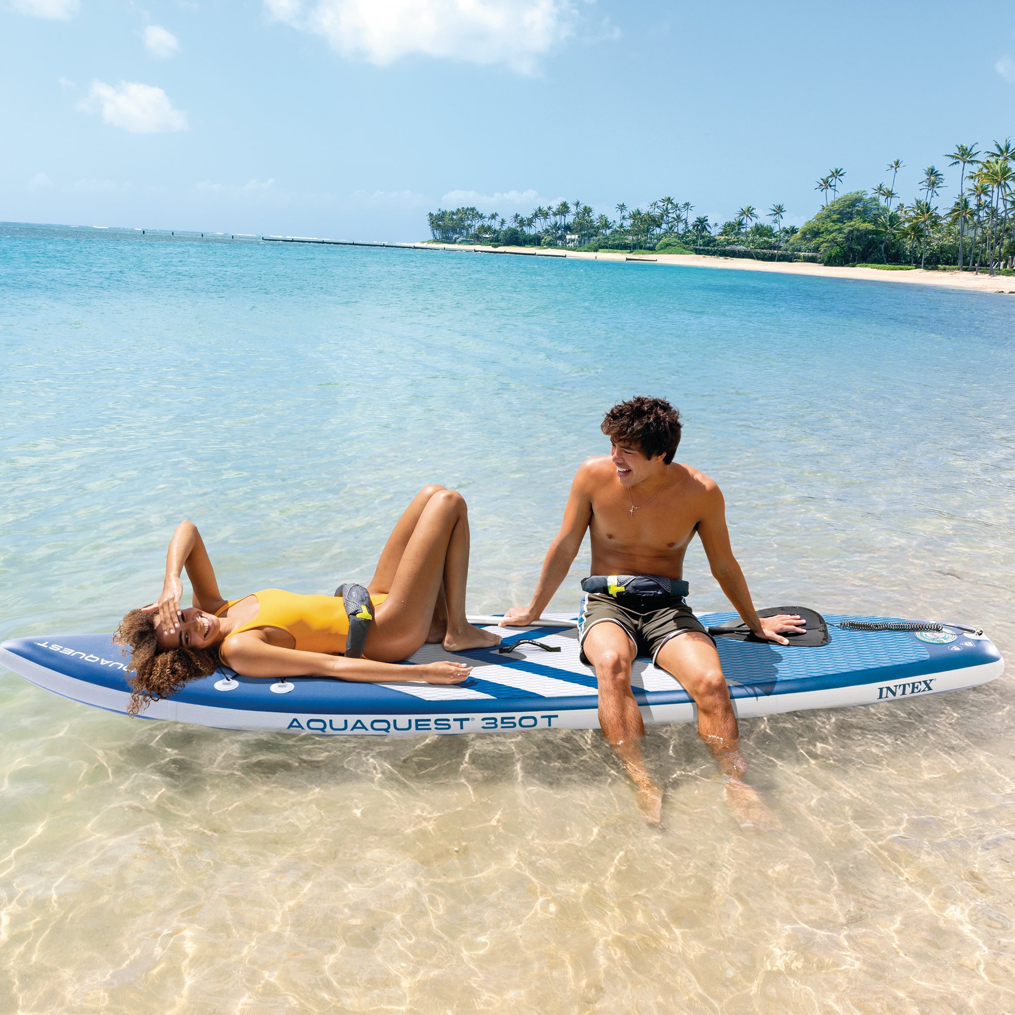 INTEX 68247EP AquaQuest 350T 10ft Inflatable Paddle Board Touring Set - VMInnovations