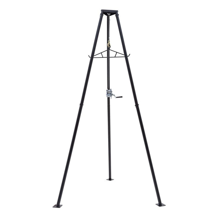 Kill Shot 9' Steel Tripod Game Hoist with Gambrel and 500 Pound Capacity, Black - VMInnovations
