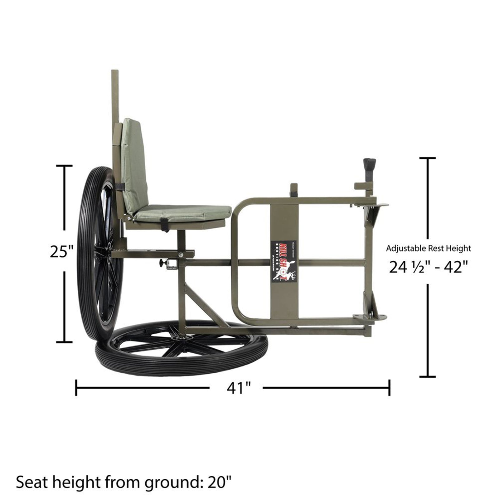Kill Shot Throne Hunting Chair, Game Cart, & Shooting Rest, 500 Pound Capacity - VMInnovations