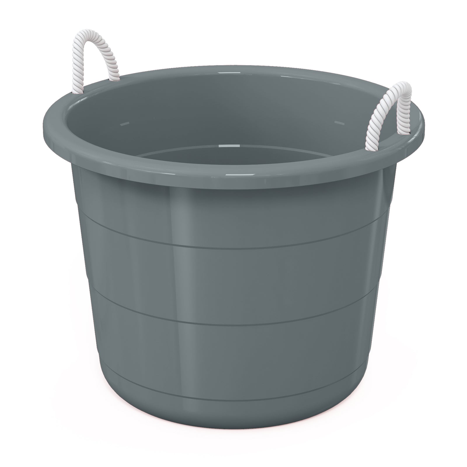 Life Story 17 Gal Plastic Storage Open Top Bucket with Rope Handles, Gray, 2 Pk - VMInnovations