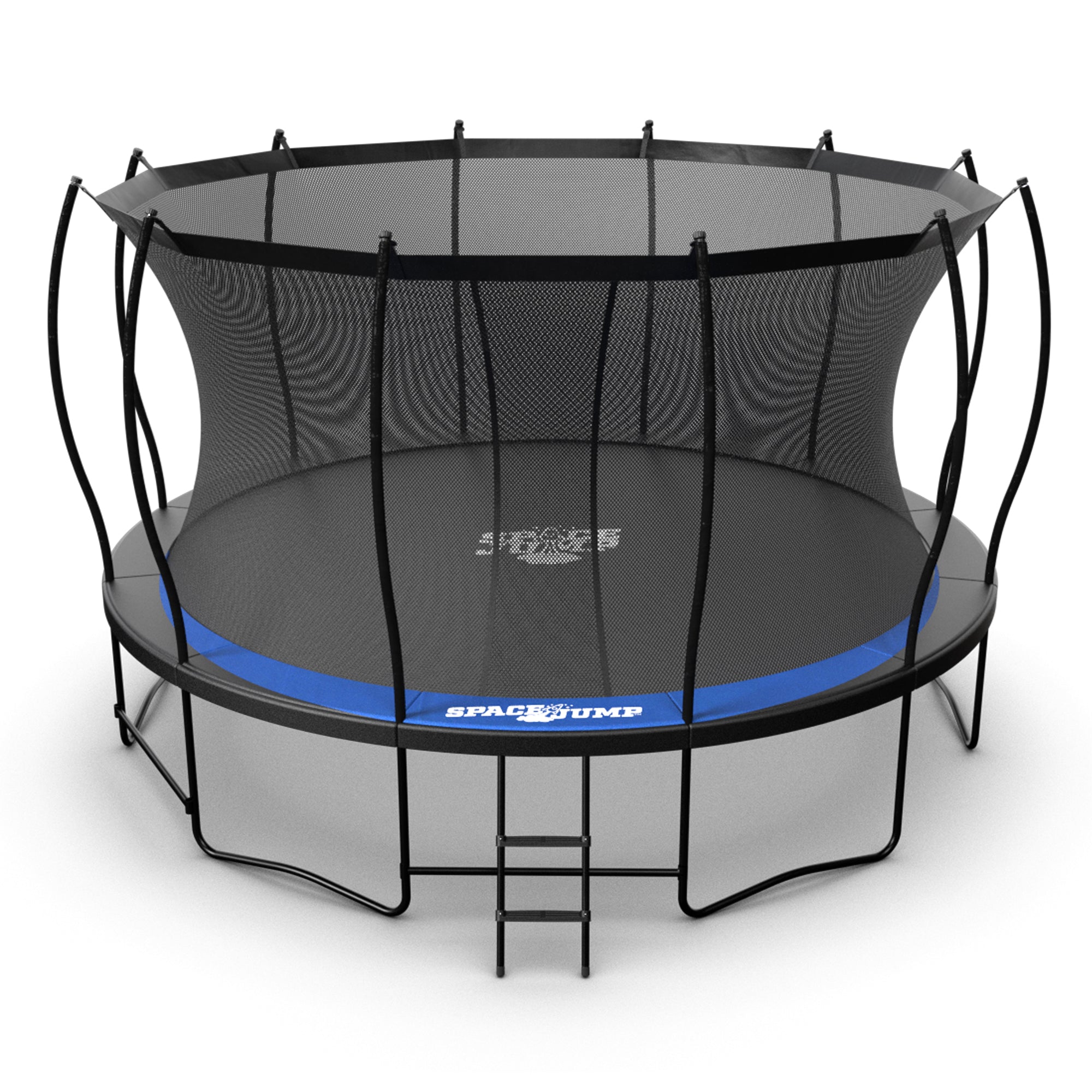 SpaceJump Lunar 14' Round Trampoline with AstroJam Basketball Hoop Attachment