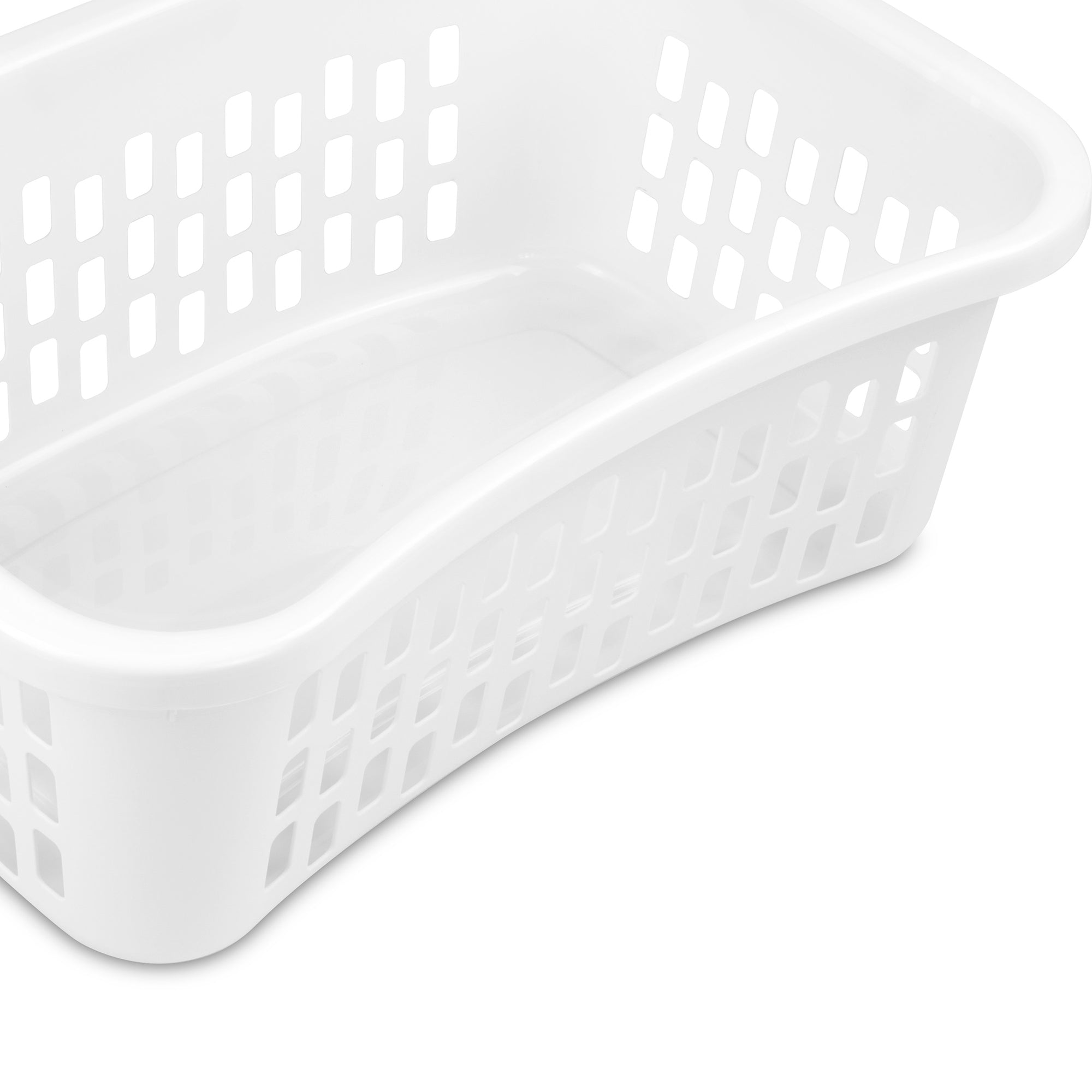 Sterilite HipHold Laundry Basket, 1.5 Bushel Plastic Hamper, White, 12 Pack