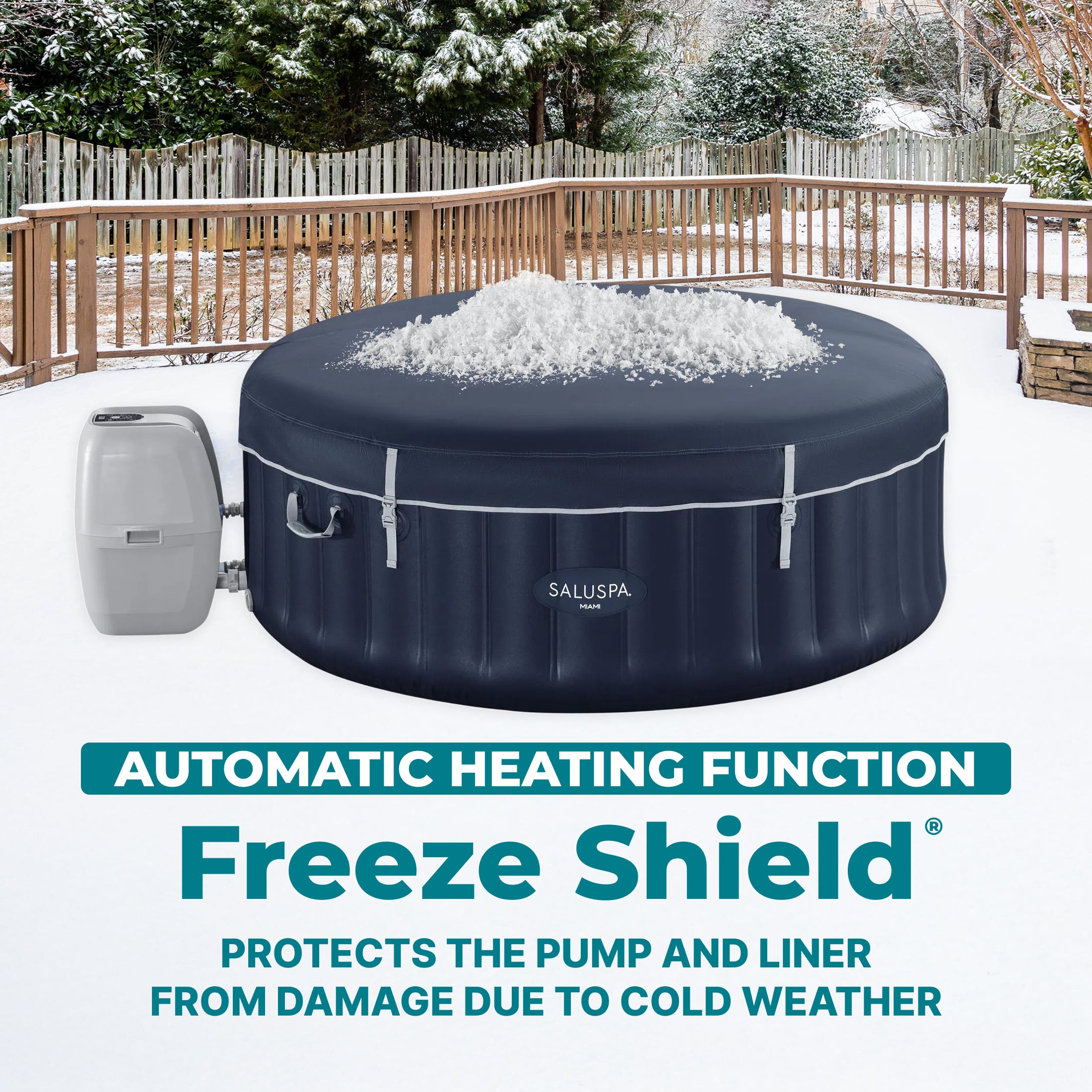 Bestway SaluSpa Miami 2-4 Person Inflatable Hot Tub, Round Spa, (For Parts)