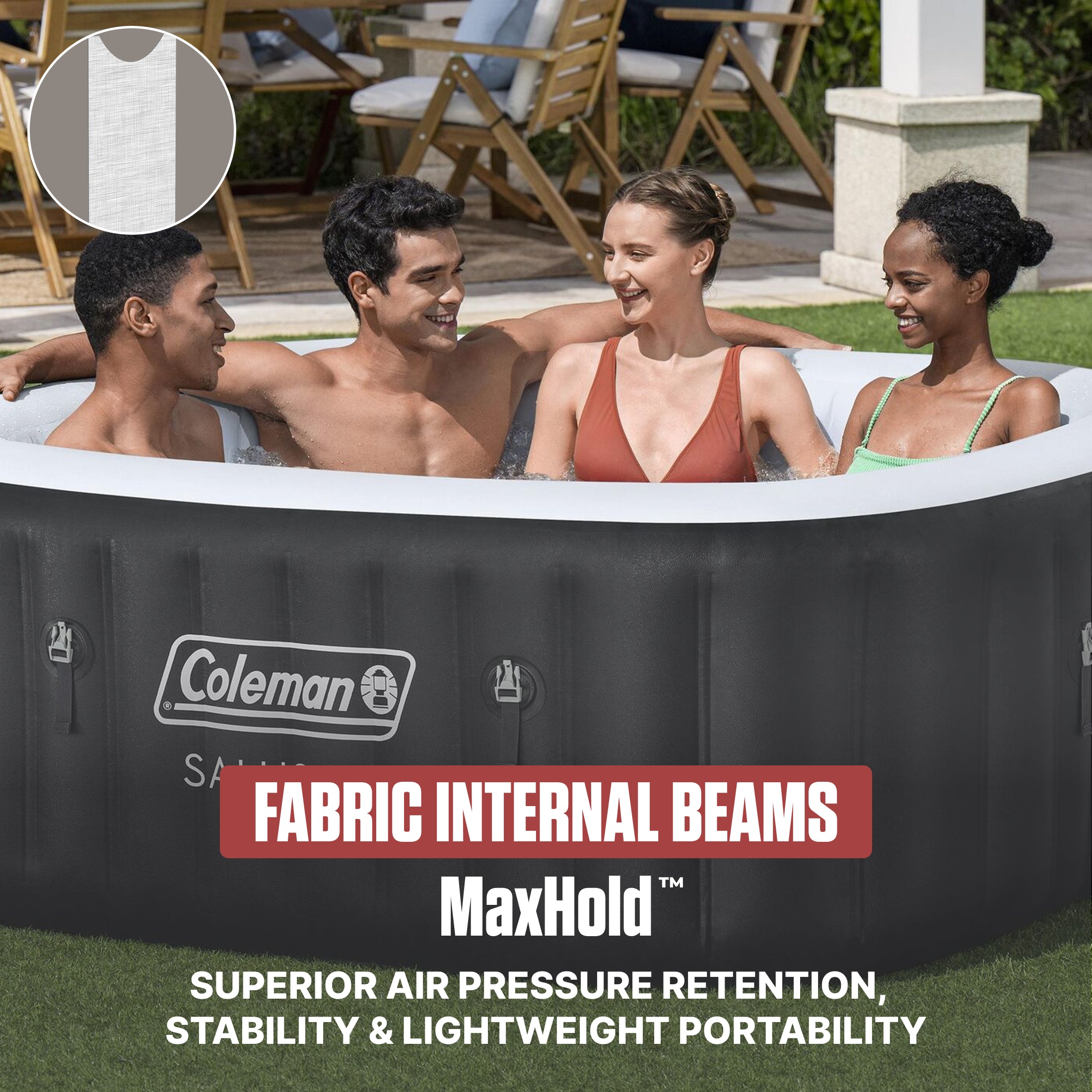 Coleman Hawaii 4-6 Person AirJet Inflatable Hot Tub w/EnergySense Cover Open Box - VMInnovations