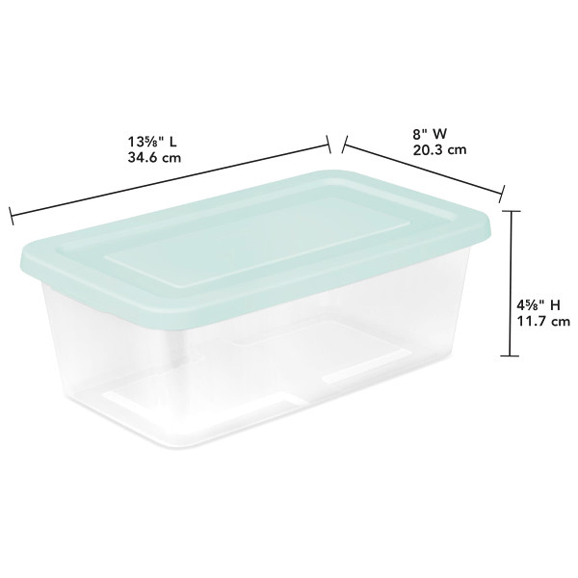 Sterilite 6 Qt Storage Boxes, Clear Plastic Containers with Lid, Set of 60, Mint