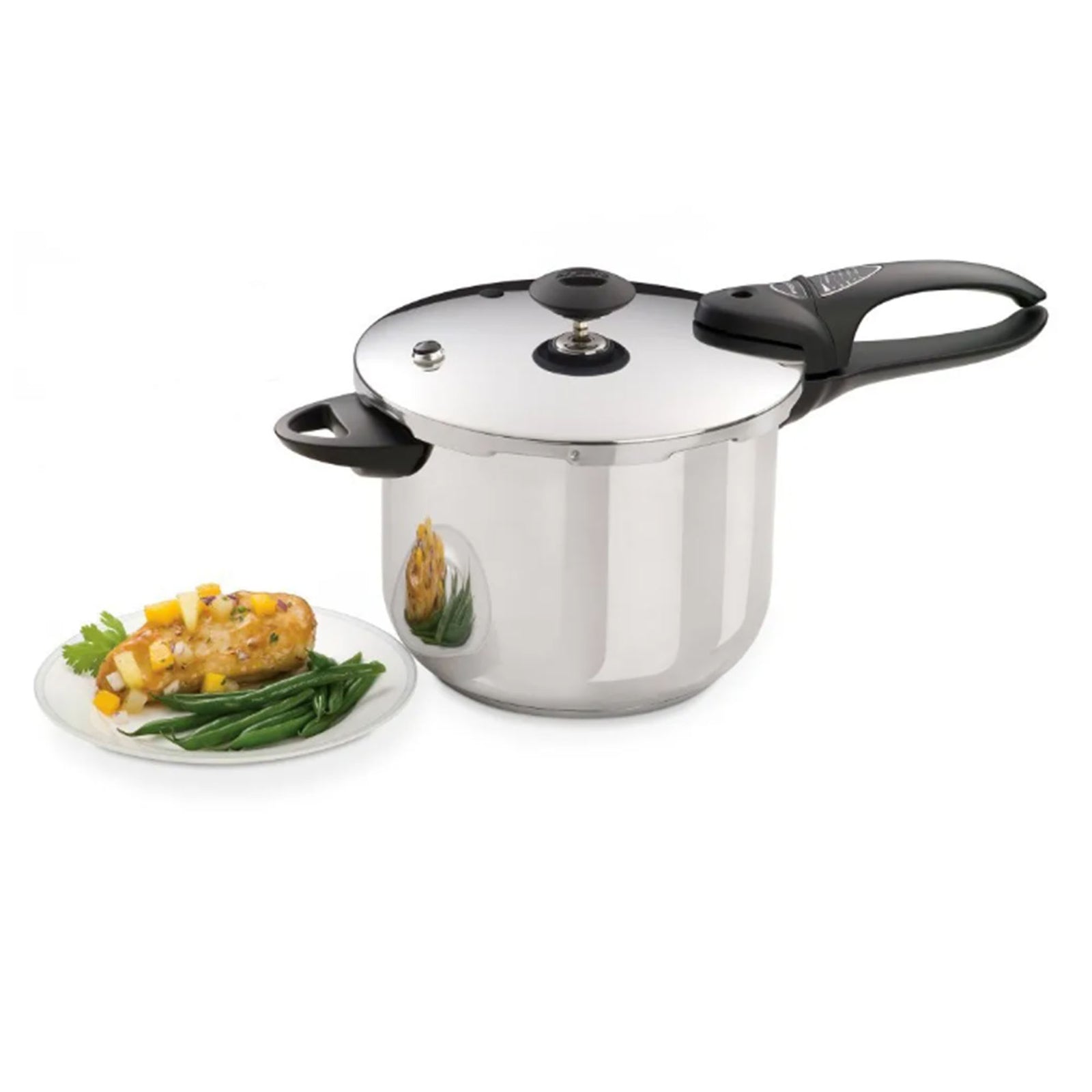 Presto 6 Quart Stainless Steel Pressure Cooker, Dishwasher Safe, Tri Clad Base - VMInnovations