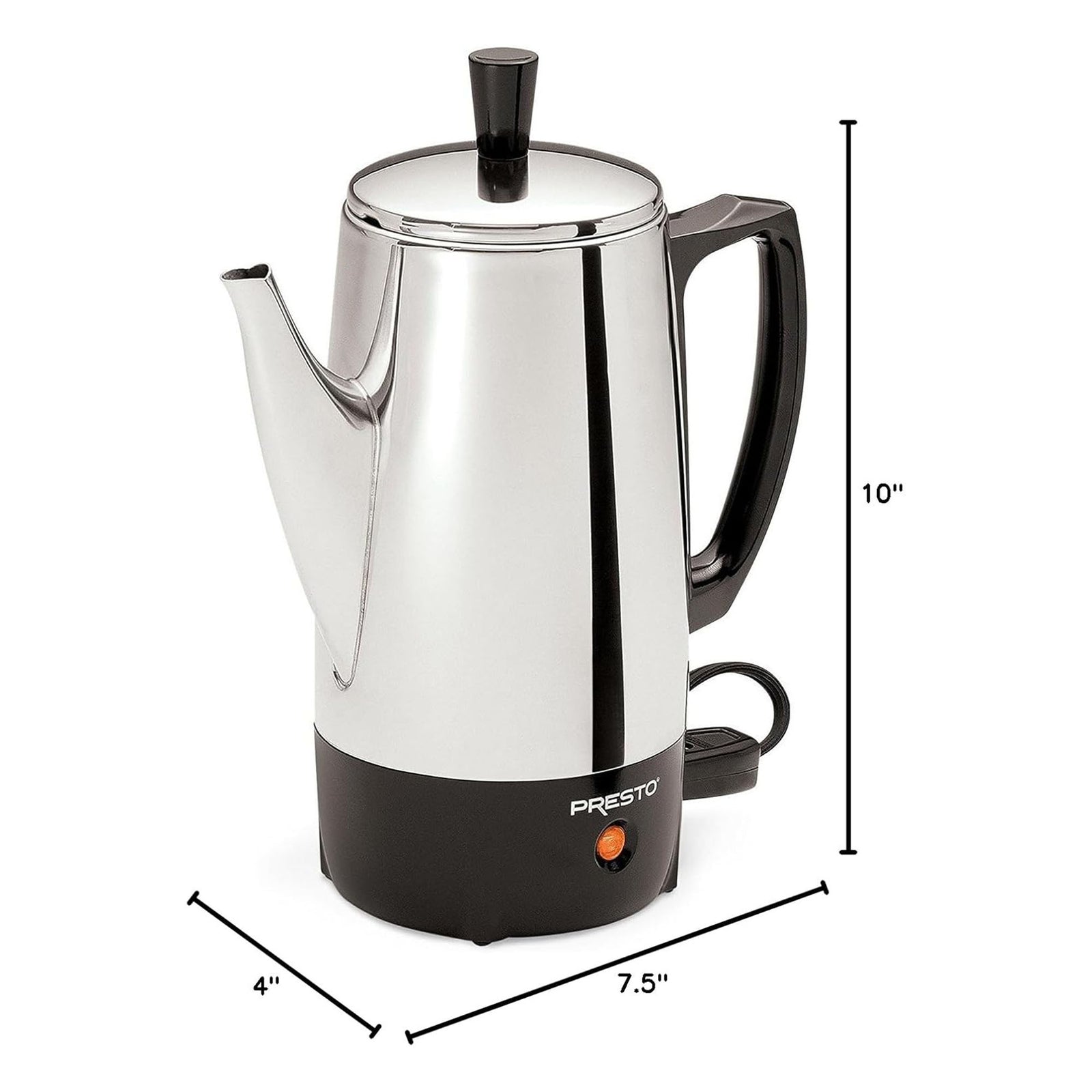Presto 02822 Stainless Steel Coffee Maker, Classic Percolator, Easy Pour, Silver - VMInnovations