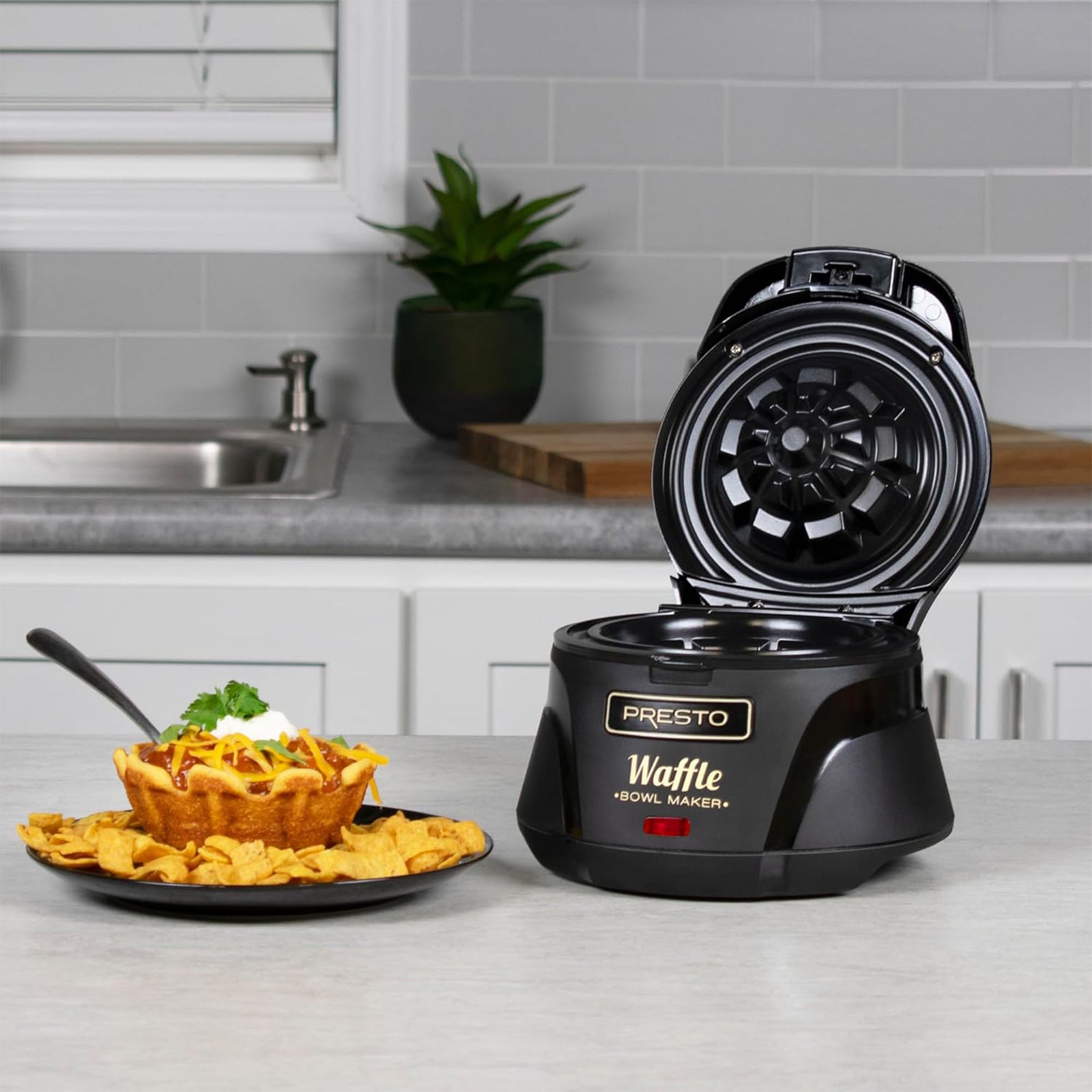 Presto Belgian Waffle Bowl Maker for 4" Waffles with Premium Nonstick Coating - VMInnovations