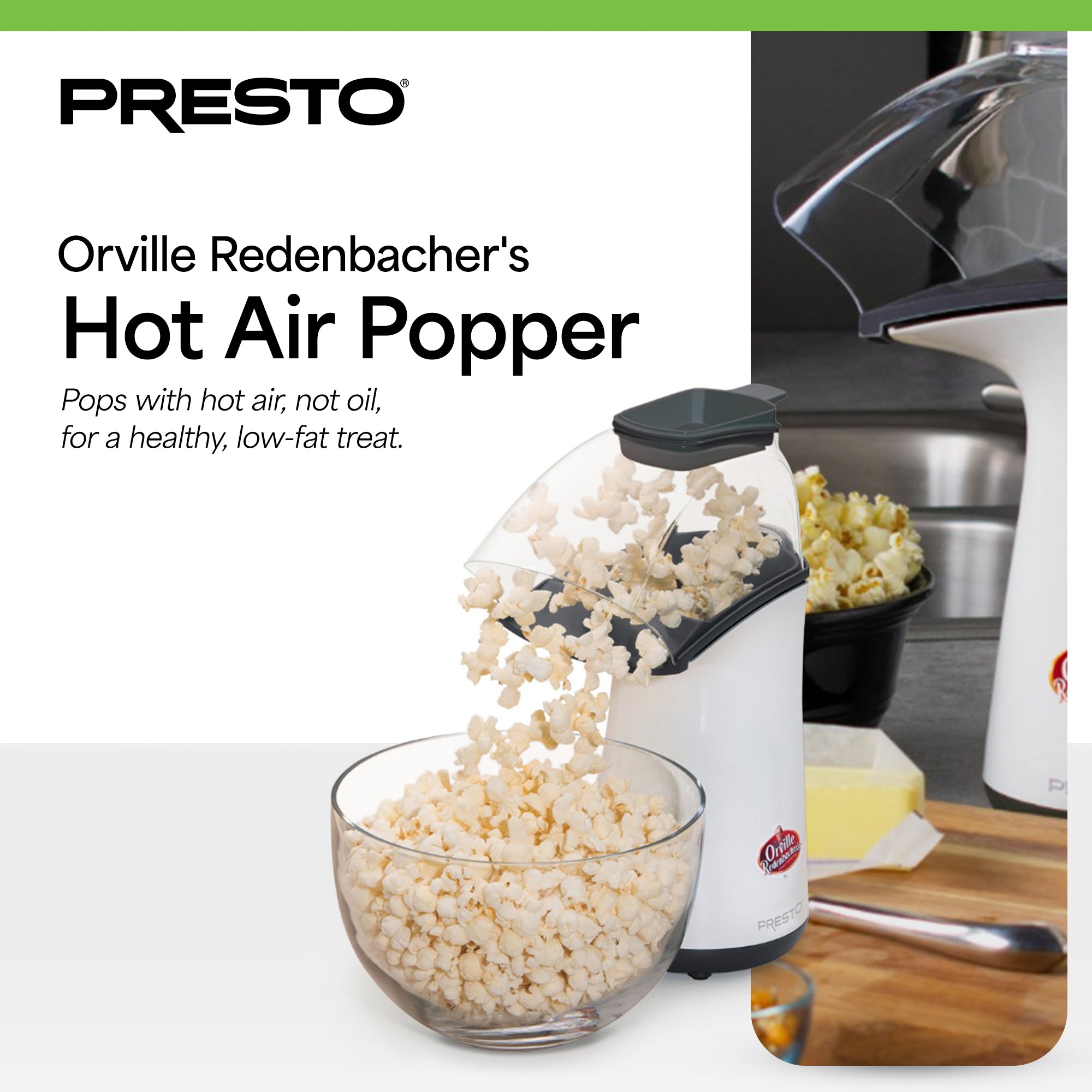 Presto 04821 Orville Redenbacher's Hot Air Popper Popcorn Maker, 18 Cups, (Used) - VMInnovations