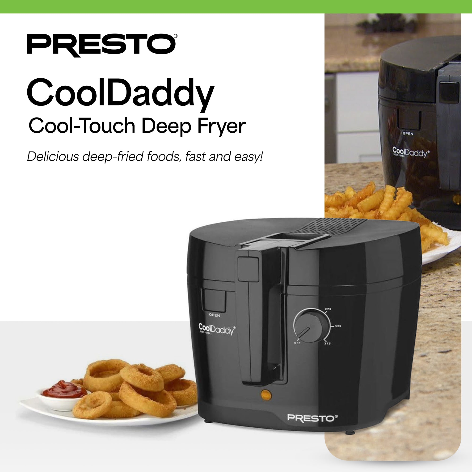 Presto 05442 Electric Deep Fryer, Cool Touch Compact Fryer, Easy Clean(Open Box) - VMInnovations