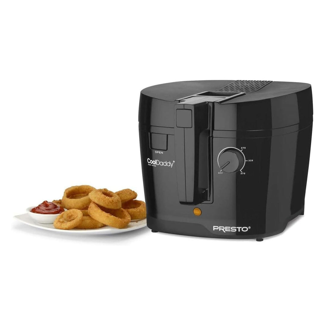 Presto 05442 Electric Deep Fryer, Cool Touch Compact Fryer, Easy Clean, Black - VMInnovations