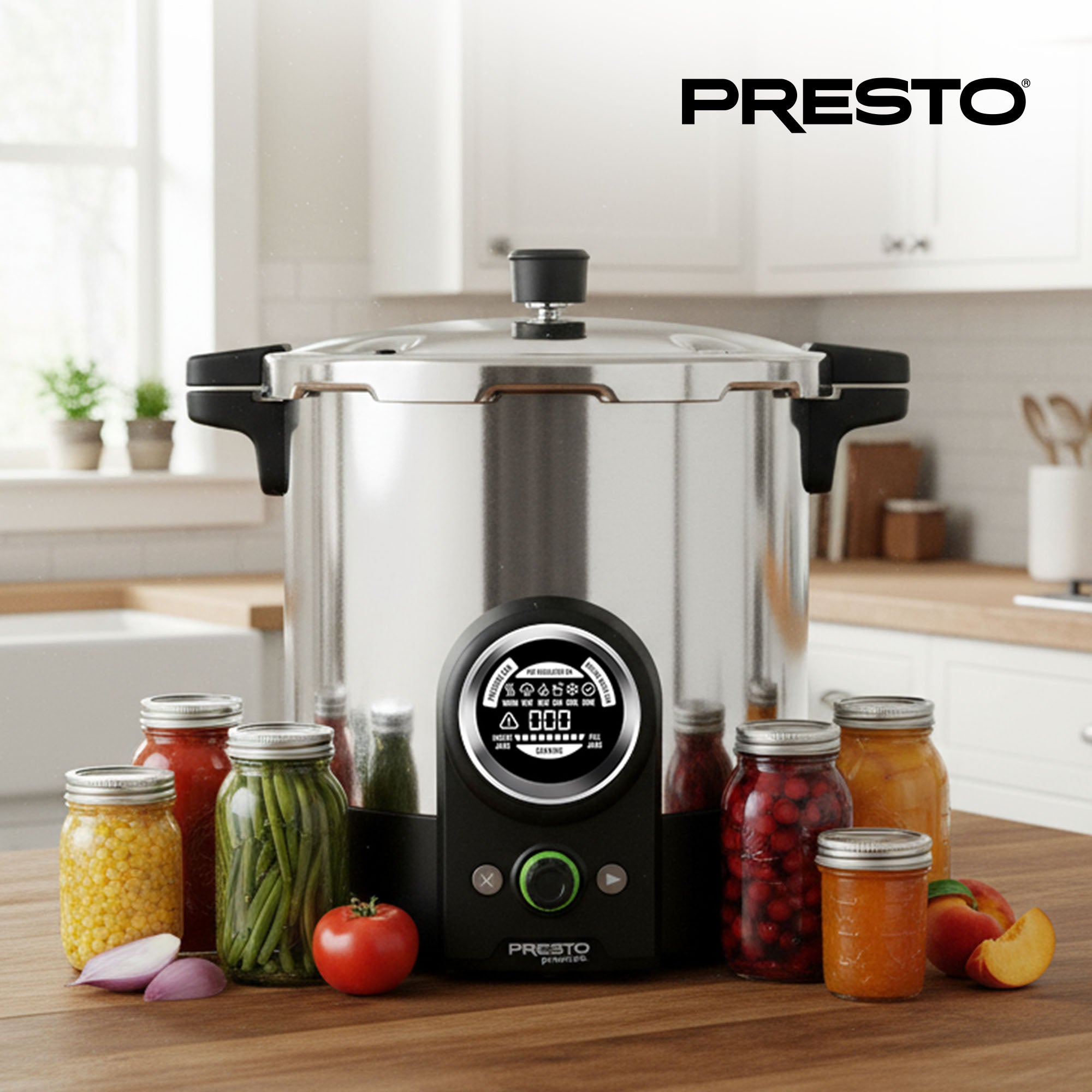 Presto 23 Quart Digital Pressure and Water Boiling Canner, LED Digital Display - VMInnovations