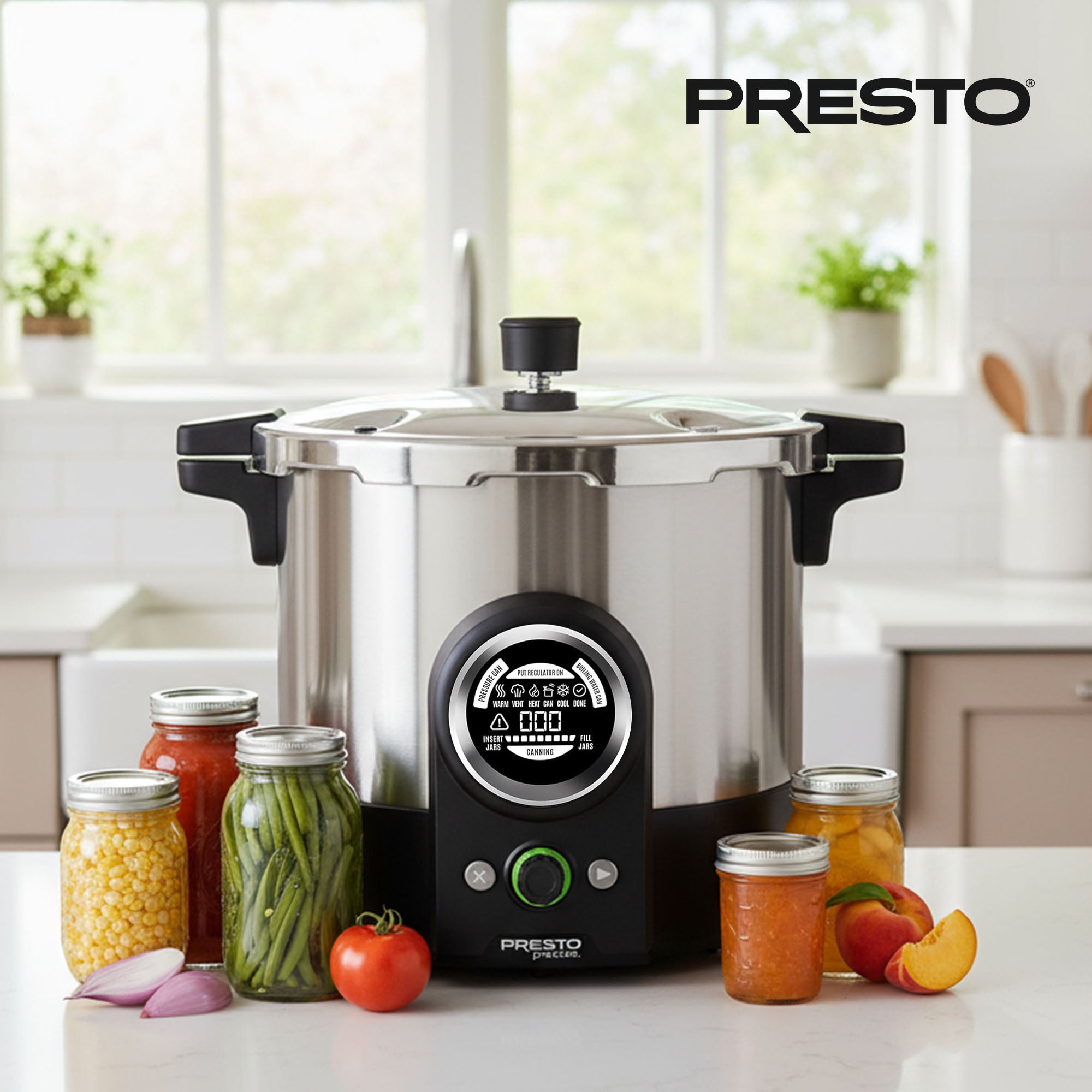 Presto 16 Quart Digital Pressure and Water Boiling Canner, LED Digital Display - VMInnovations