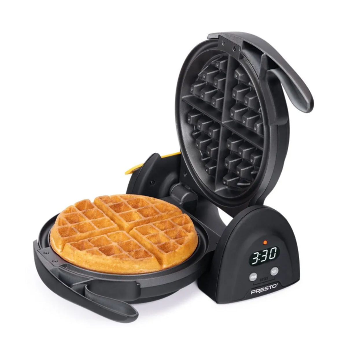 Presto FlipSide Belgian Waffle Maker w/Nonstick Ceramic Plates, Black (Open Box)