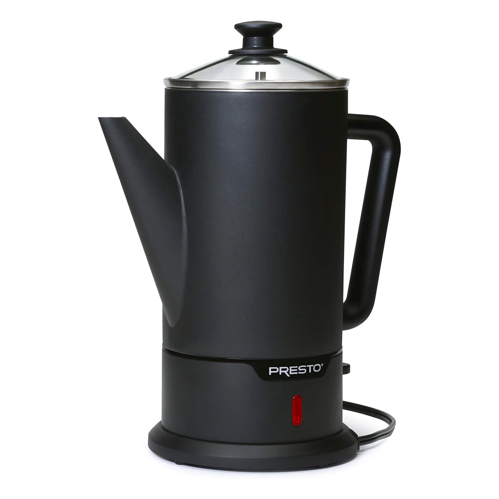 Presto 02815 Cordless Coffee Maker Stainless Steel Percolator, Easy Pour, Black - VMInnovations