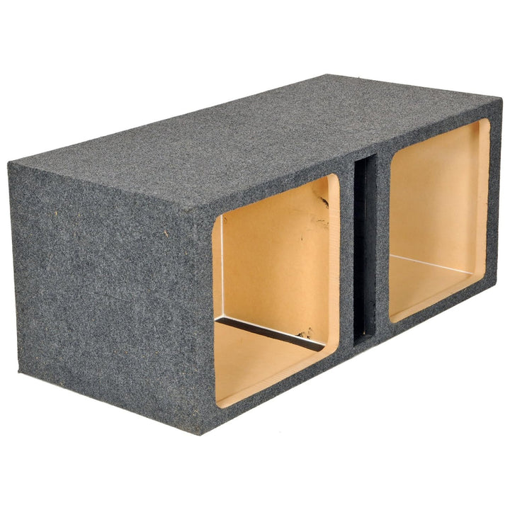 Q Power 10-Inch Vented Heavy Duty Subwoofer Enclosure with 2 Square Holes, Grey
