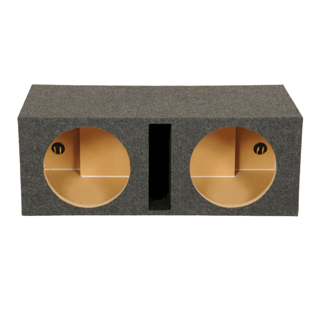 Q Power 2 Hole 12-Inch Vented Heavy Duty Subwoofer Enclosure, Charcoal Grey