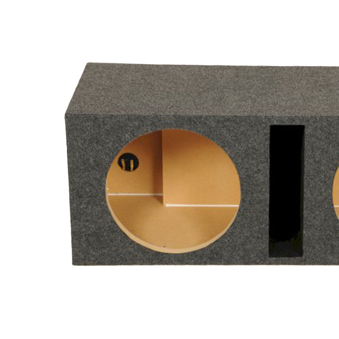 Q Power 2 Hole 12-Inch Vented Heavy Duty Subwoofer Enclosure, Charcoal Grey