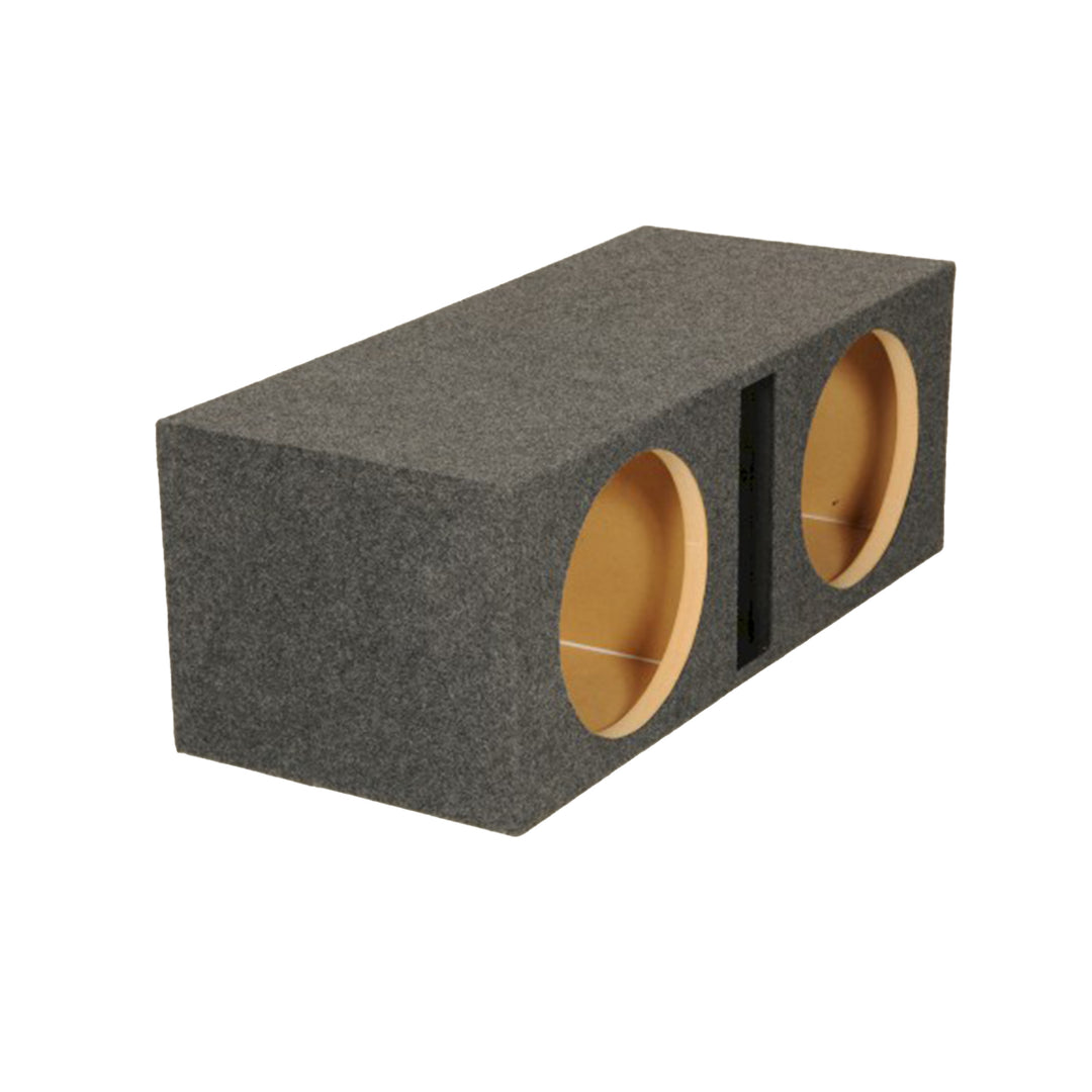 Q Power 2 Hole 12-Inch Vented Heavy Duty Subwoofer Enclosure, Charcoal Grey