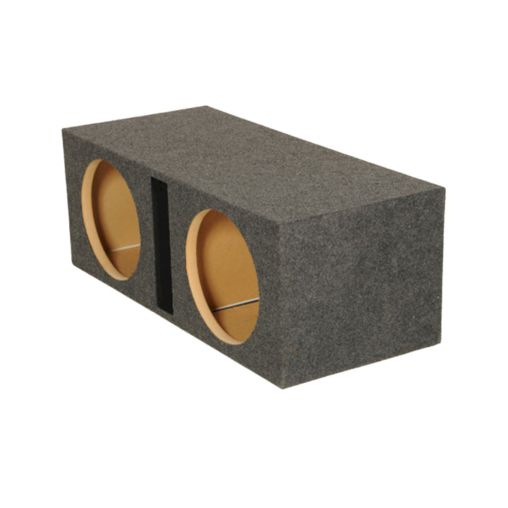 Q Power 2 Hole 12-Inch Vented Heavy Duty Subwoofer Enclosure, Charcoal Grey