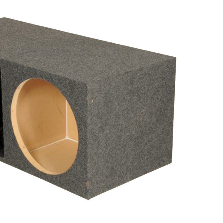 Q Power 2 Hole 15-Inch Vented Heavy Duty Subwoofer Enclosure, Charcoal Grey