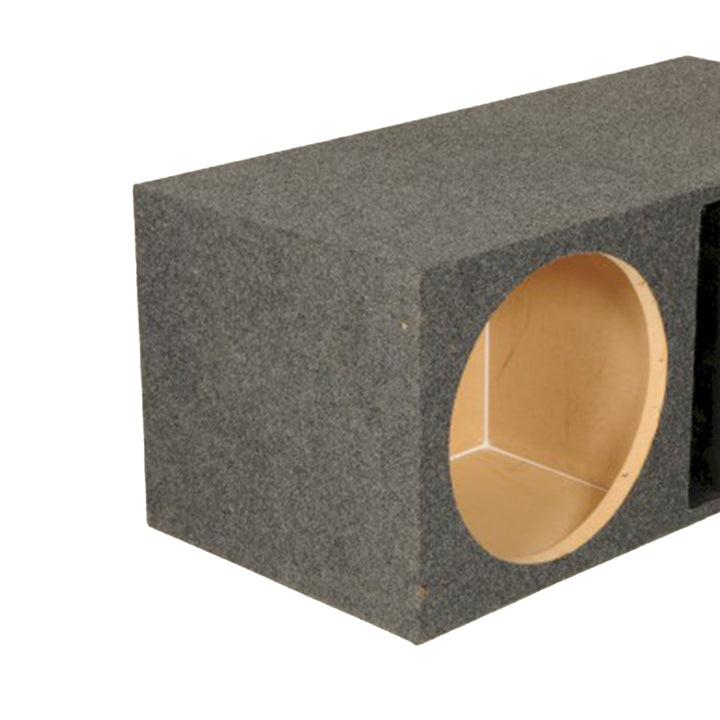 Q Power 2 Hole 15-Inch Vented Heavy Duty Subwoofer Enclosure, Charcoal Grey