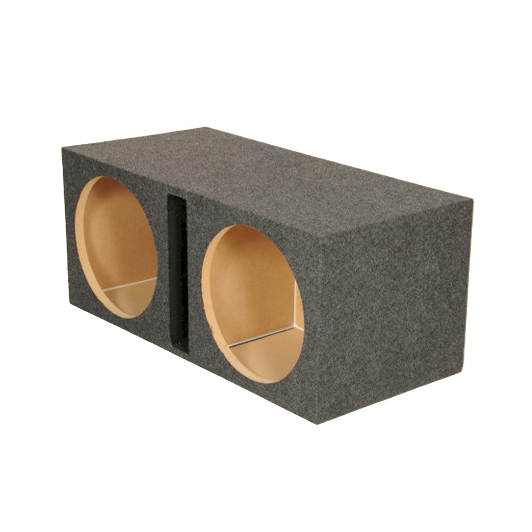 Q Power 2 Hole 15-Inch Vented Heavy Duty Subwoofer Enclosure, Charcoal Grey