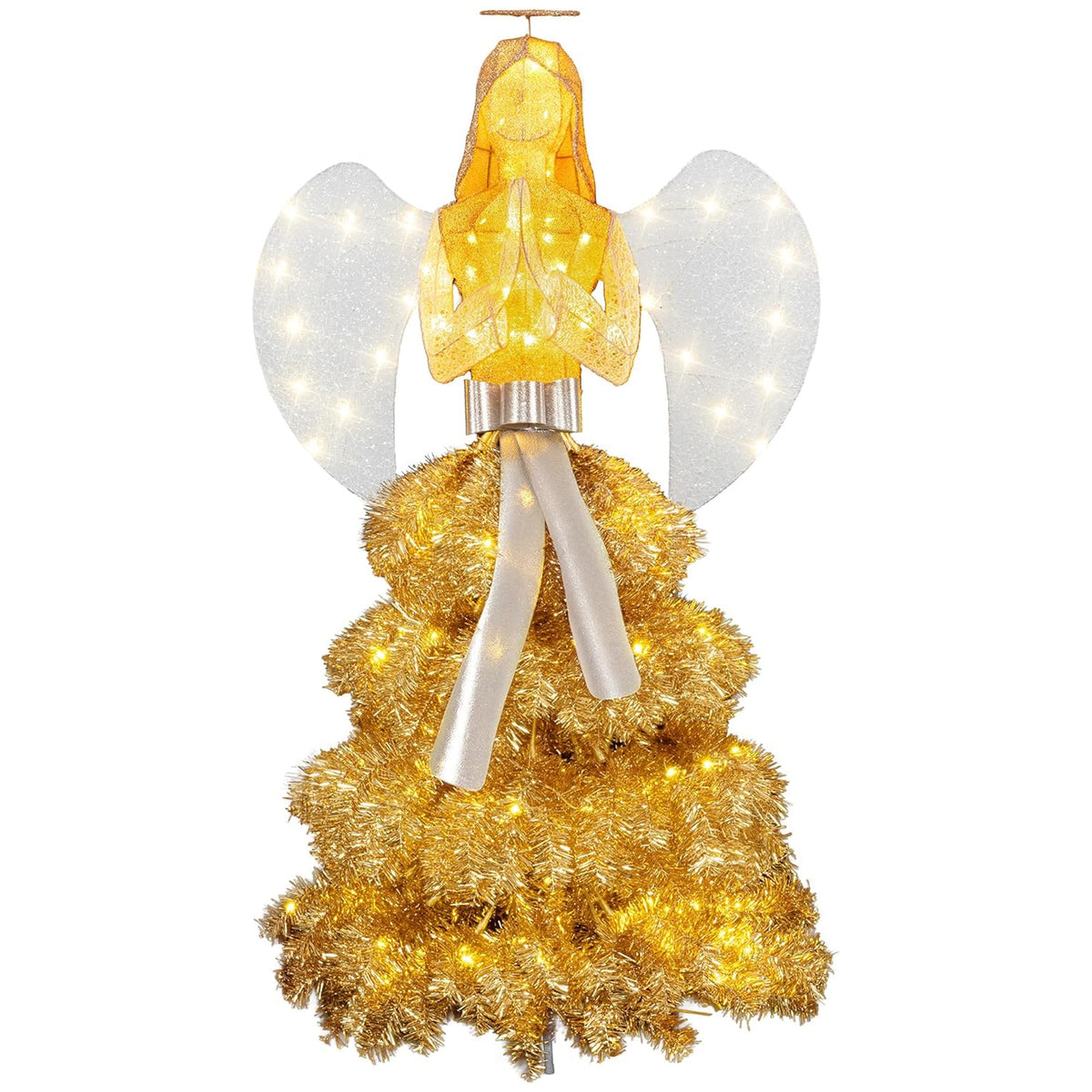 DL-win Lighted Angel Yard Decoration, 3D Outdoor LED Statue, Gold (Used) - VMInnovations