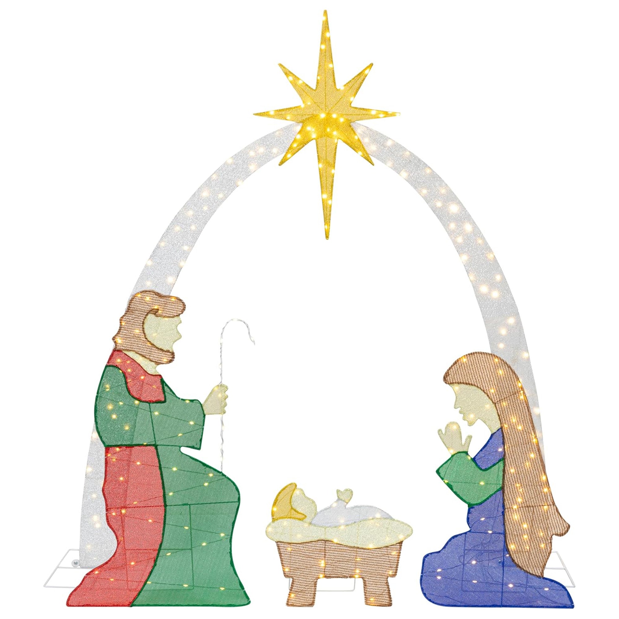 Meilocar 6 Ft Christmas Outdoor Nativity Scene Set w/LED Lights for Home (Used) - VMInnovations