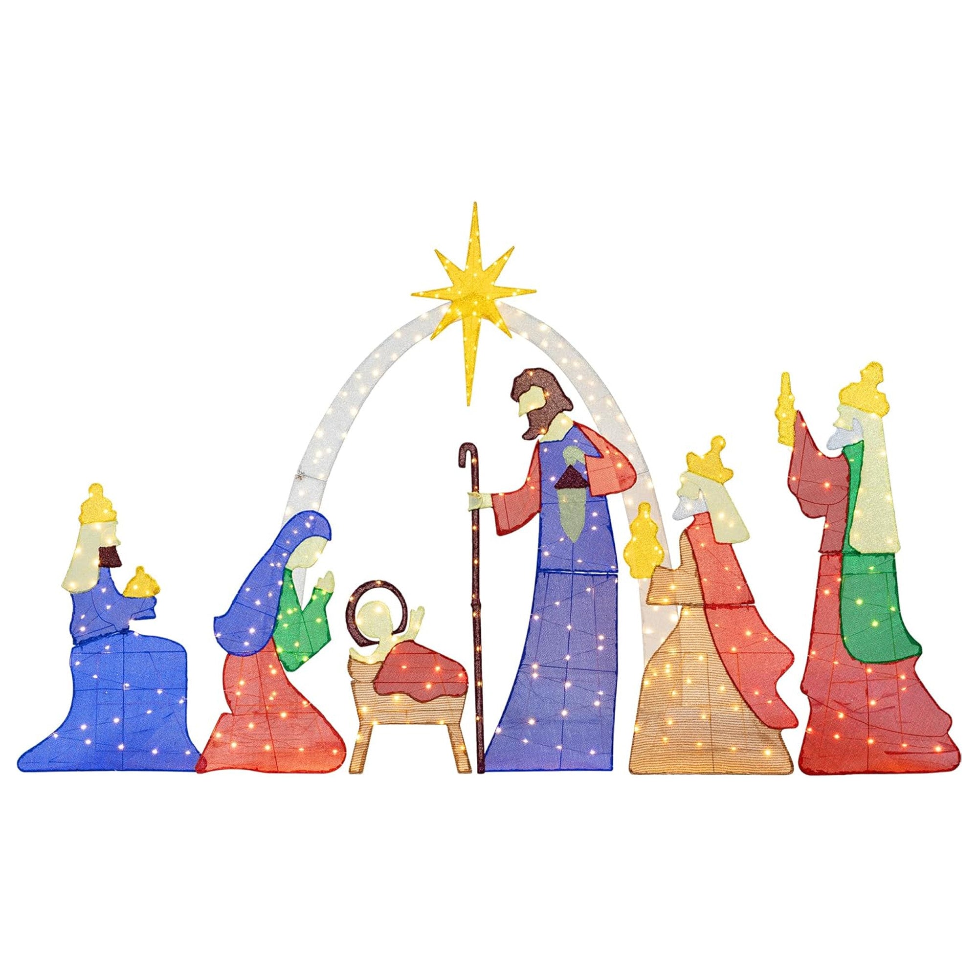 JAMFLY Lighted Christmas Nativity Scene Outdoor Decoration Set Display (Used) - VMInnovations