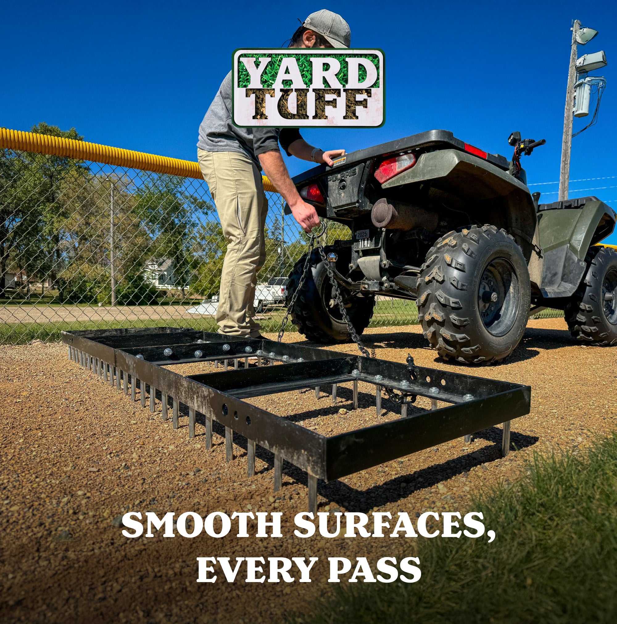 Yard Tuff Spike Drag, Tow Behind Lawn Field Leveling Attachment, 6 Ft Wide - VMInnovations
