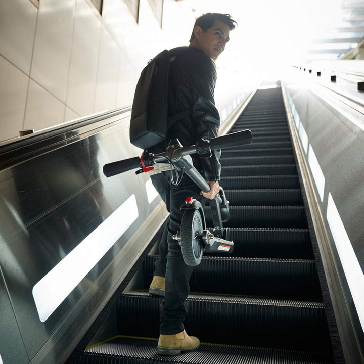 Razor E Prime III Electric Scooter, 8" Front Tire, LED Lights, Rear Drive, Grey - VMInnovations
