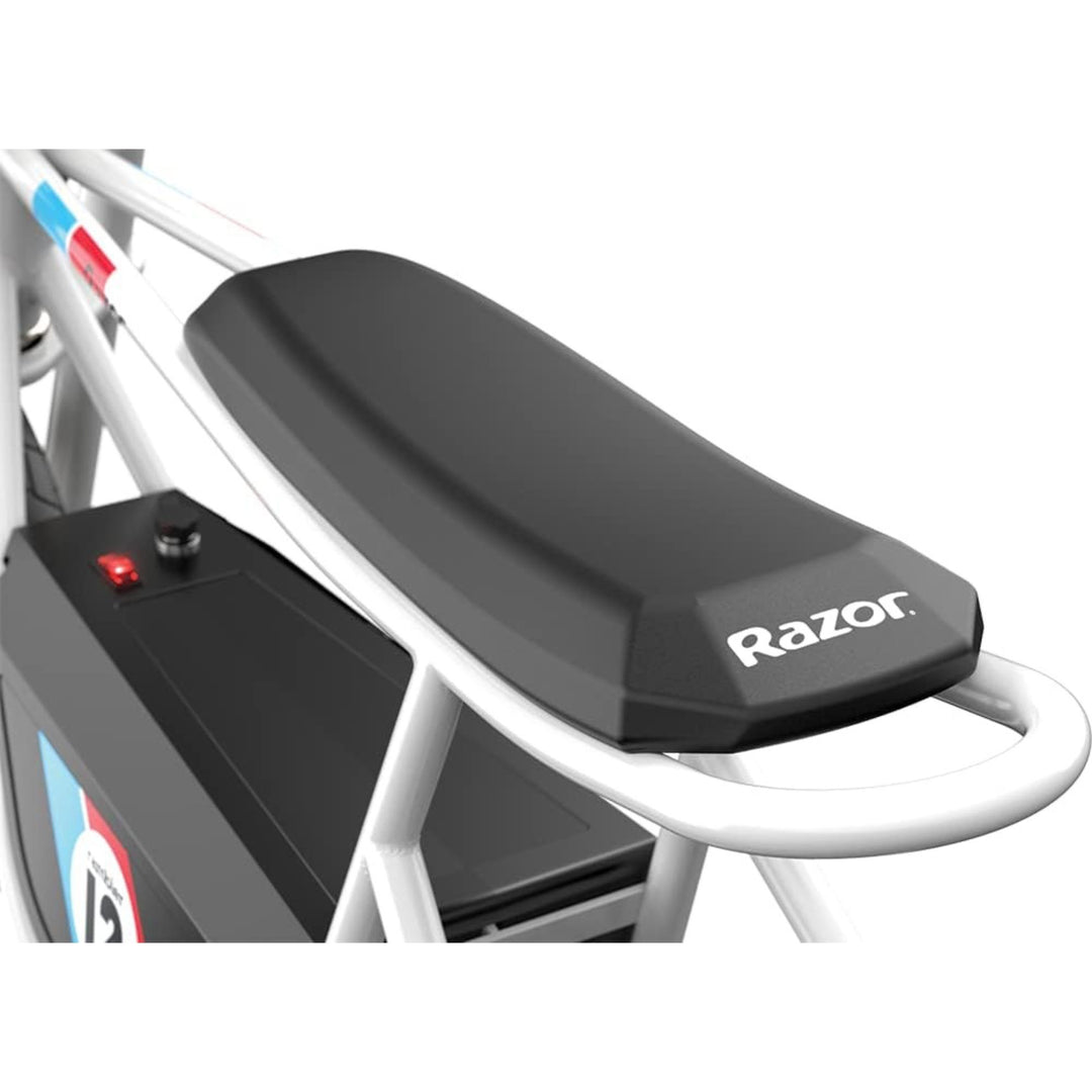 Razor Rambler 12 Electric Retro Minibike w/ 250W Motor & 24V Battery, White - VMInnovations