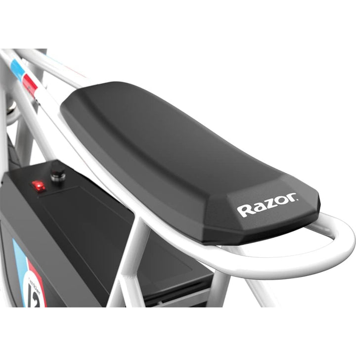 Razor Rambler 12 Electric Retro Minibike w/ 250W Motor & 24V Battery, White - VMInnovations