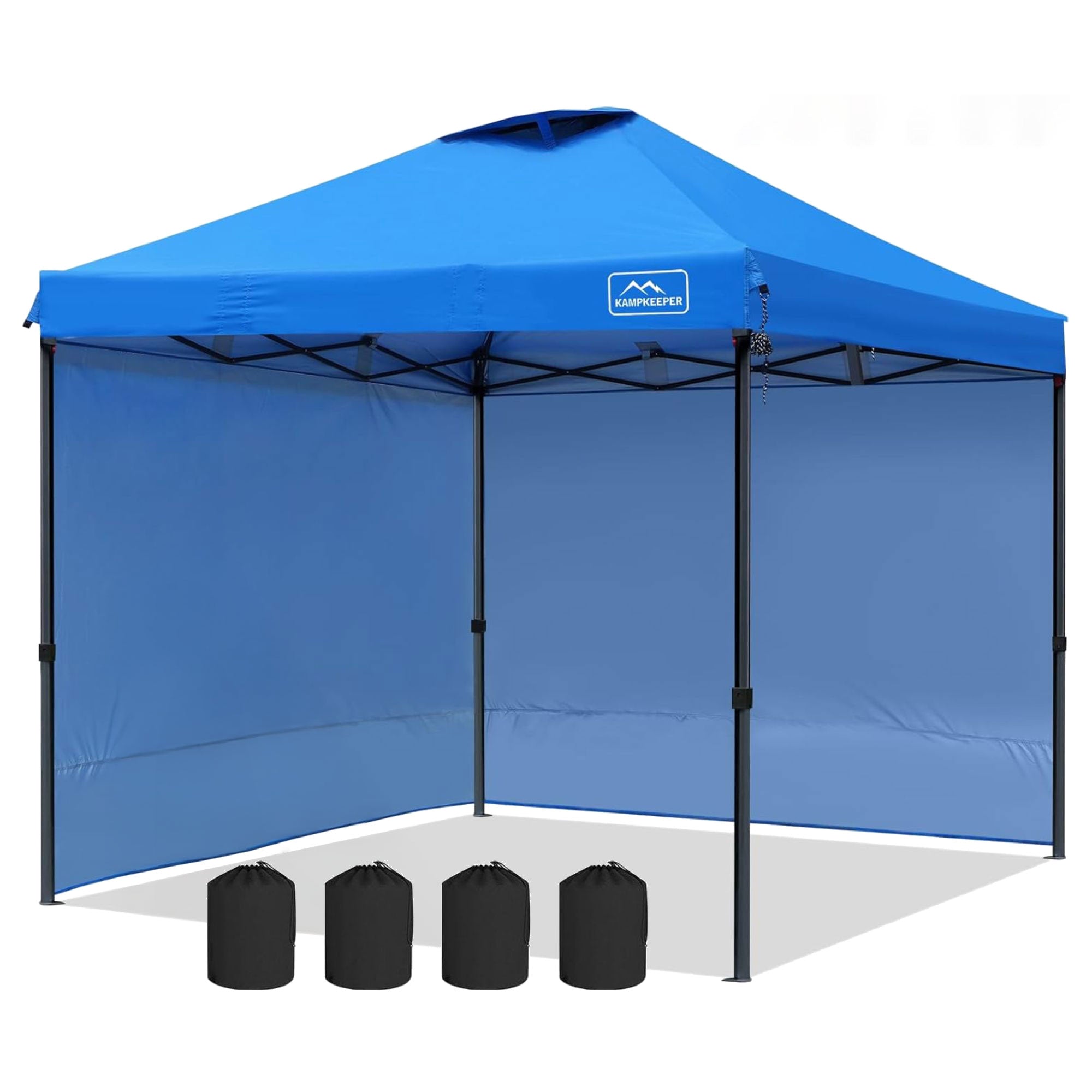 KAMPKEEPER 10x10 Pop Up Canopy Tent with 2 Sidewalls for Outdoor Use, (Open Box) - VMInnovations