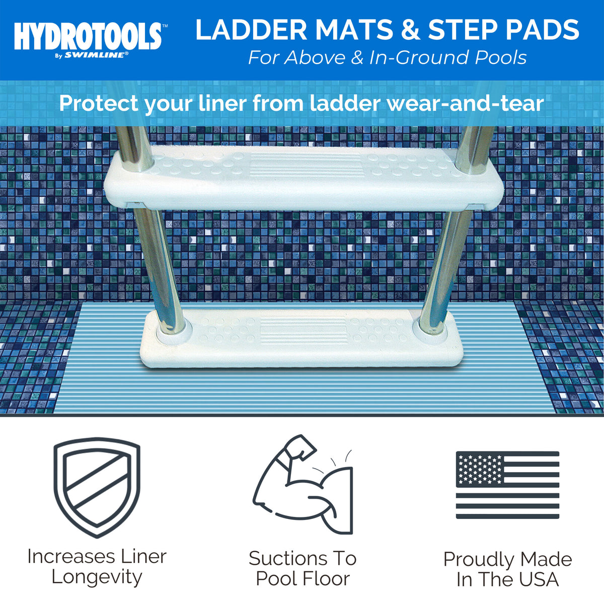 Swimline Hydrotools Swimming Pool Ladder Mat/Step Pad Liner Protection(Open Box)