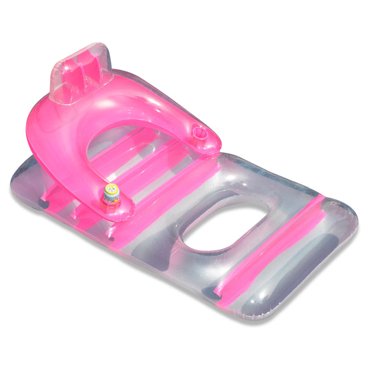 Swimline Deluxe Inflatable Pool Float Lounge Chair, Color May Vary, Pink or Blue - VMInnovations