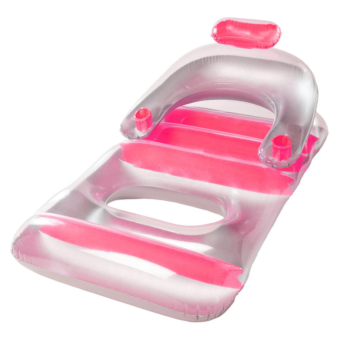 Swimline Deluxe Inflatable Pool Float Lounge Chair, Color May Vary, Pink or Blue - VMInnovations