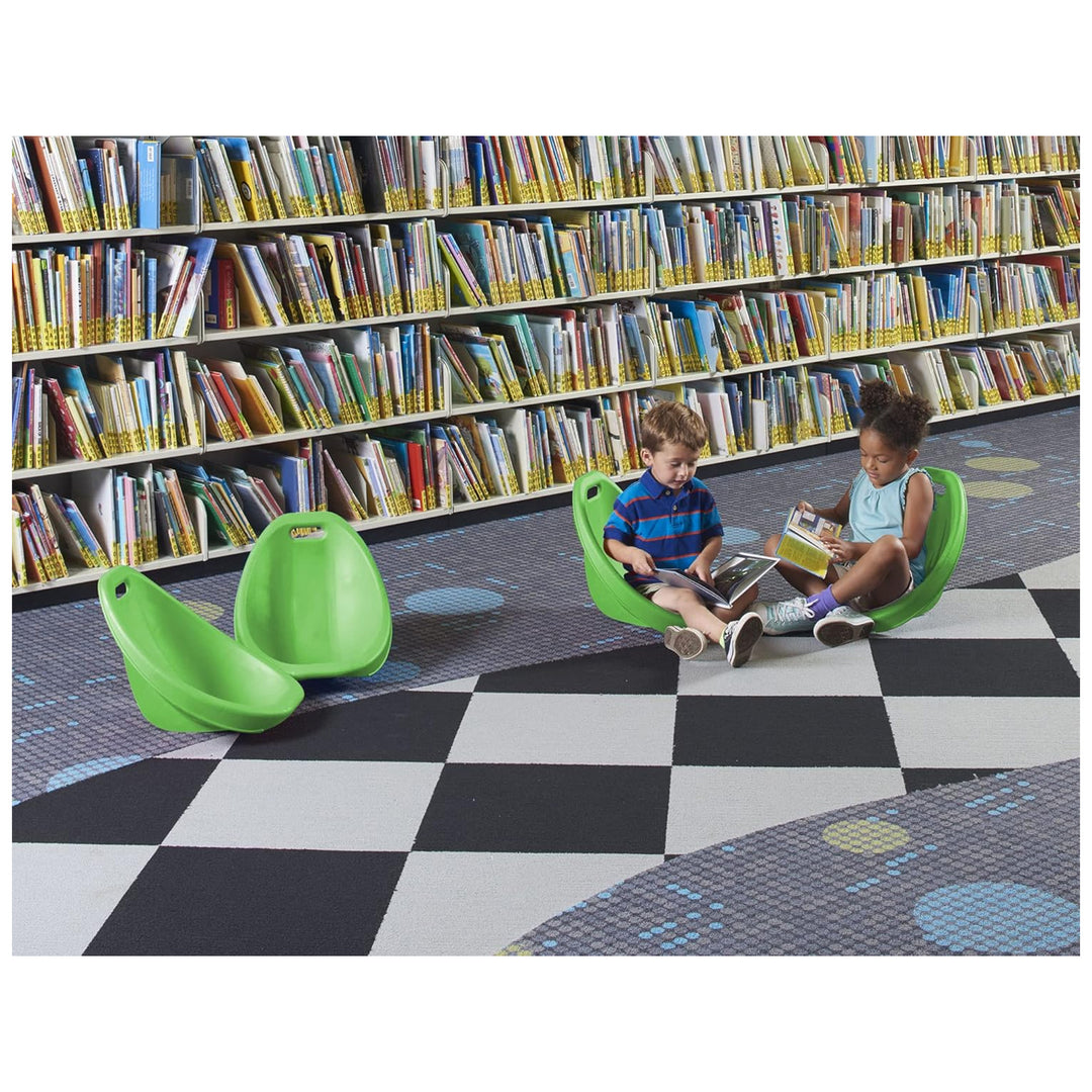 American Plastic Toys 4 Pack Scoop Rocker, Durable Egg-Shaped Kids Chair, Green