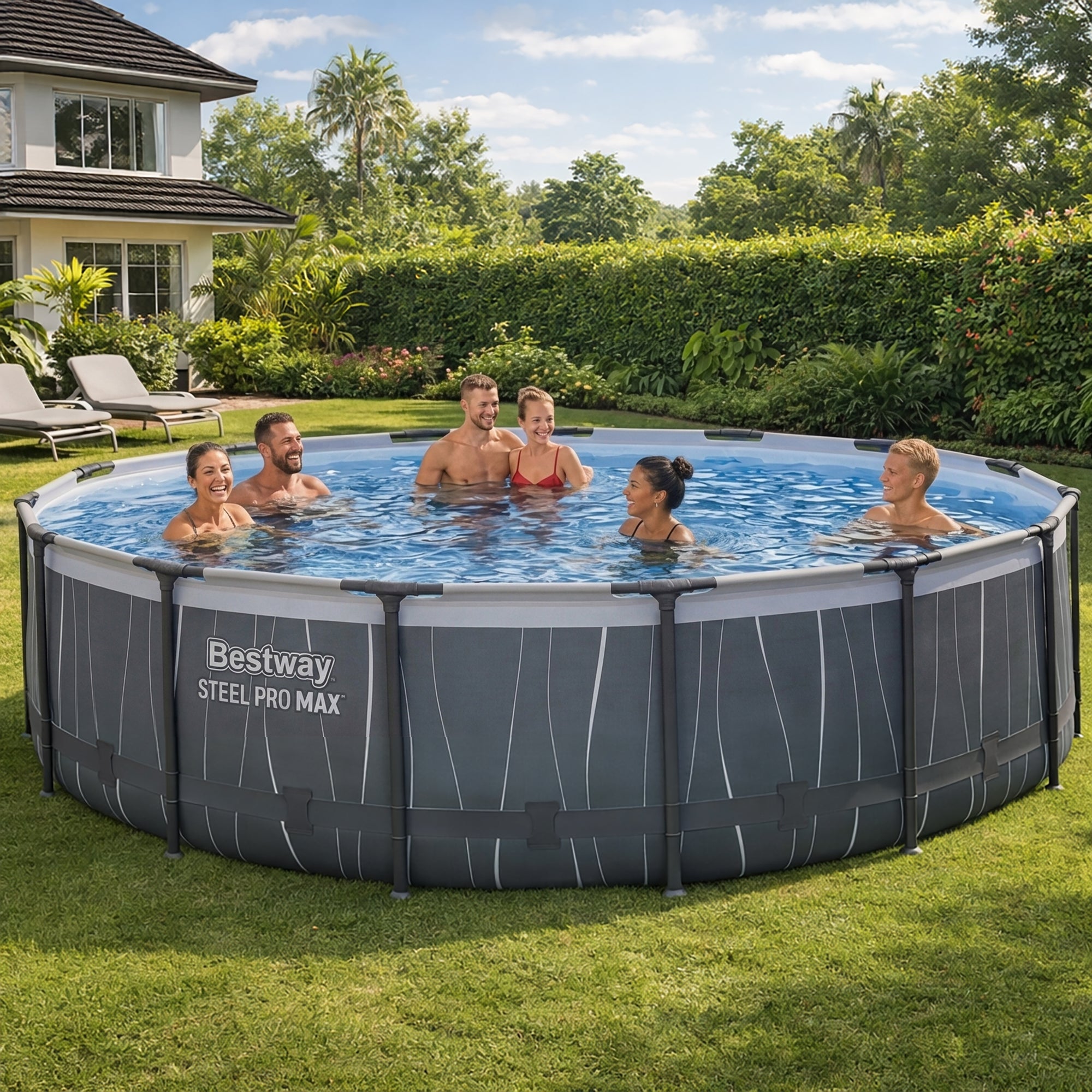 Bestway Steel Pro MAX 15'x42" Metal Frame Above Ground Pool Set (Open Box) - VMInnovations